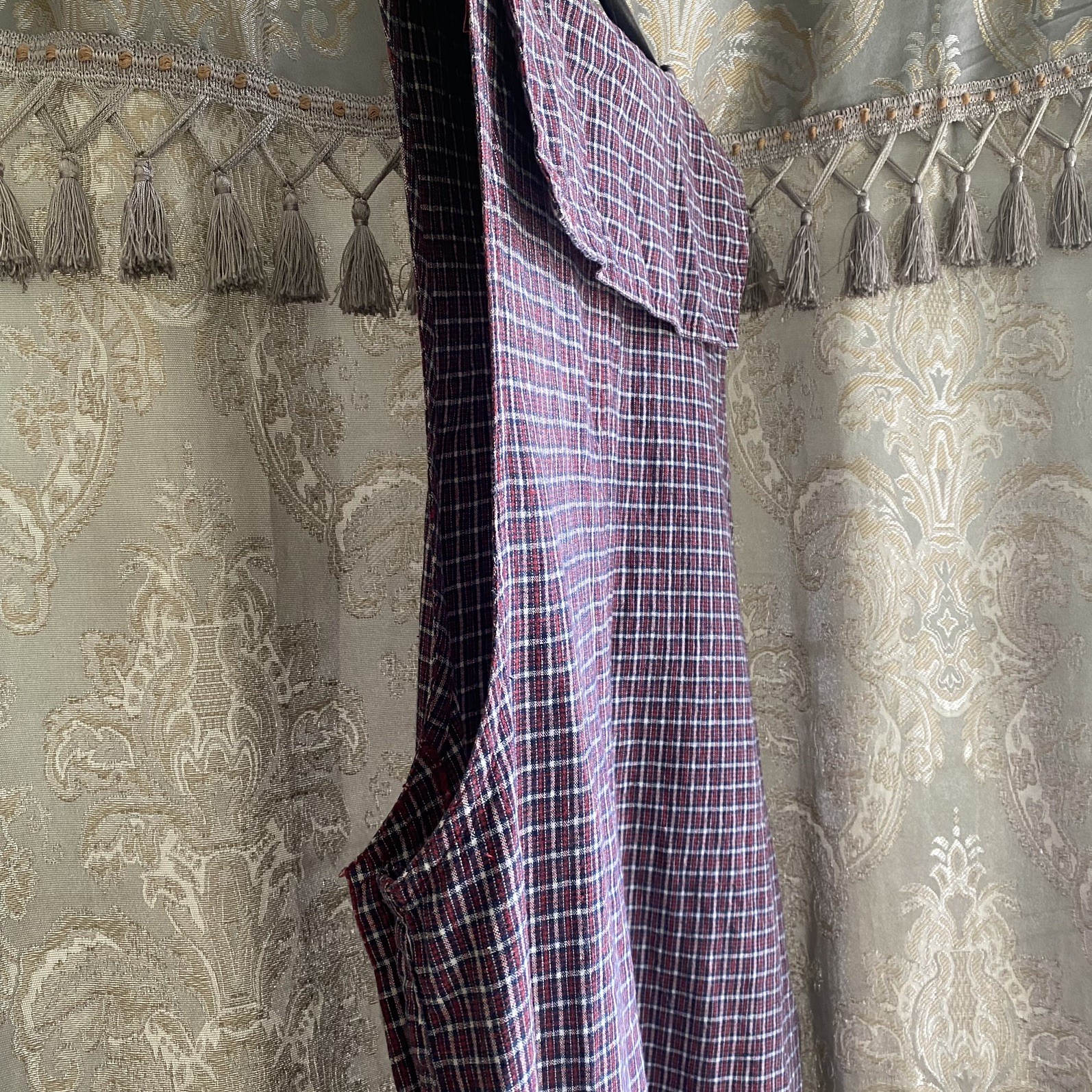Carolina colours plaid jumper/ pinafore dress w sailor collar & buttons 16