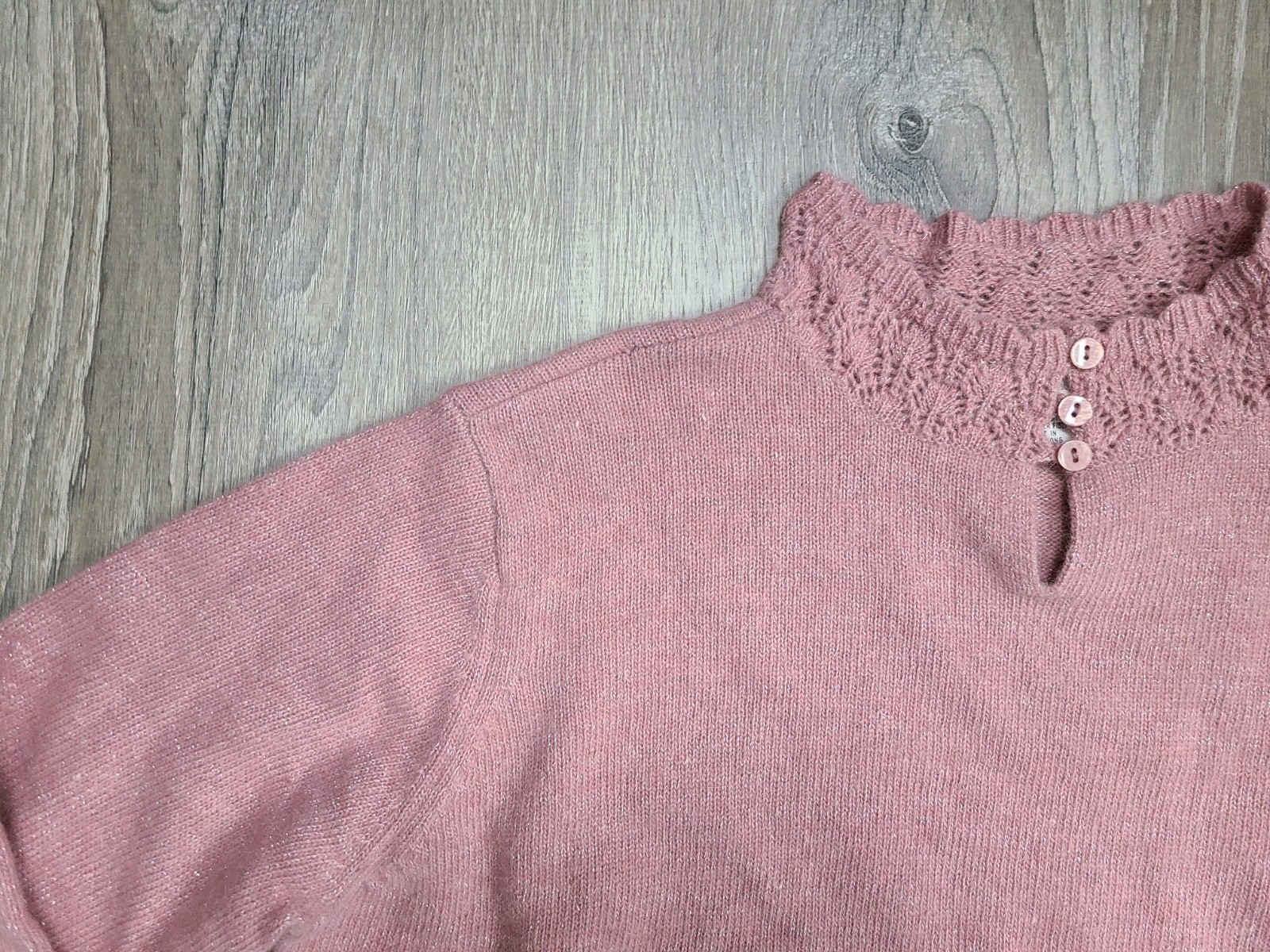 Vtg Preston & York Womens XL Mock Neck Sweater Wool Angora Sparkly Pink Winter