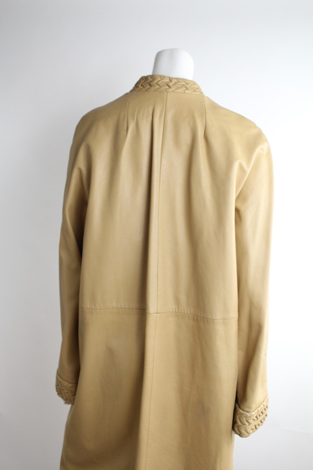 VTG 60s Ledaspain by Gropper Leather Coat Leather Overcoat Banded Collar Minimal