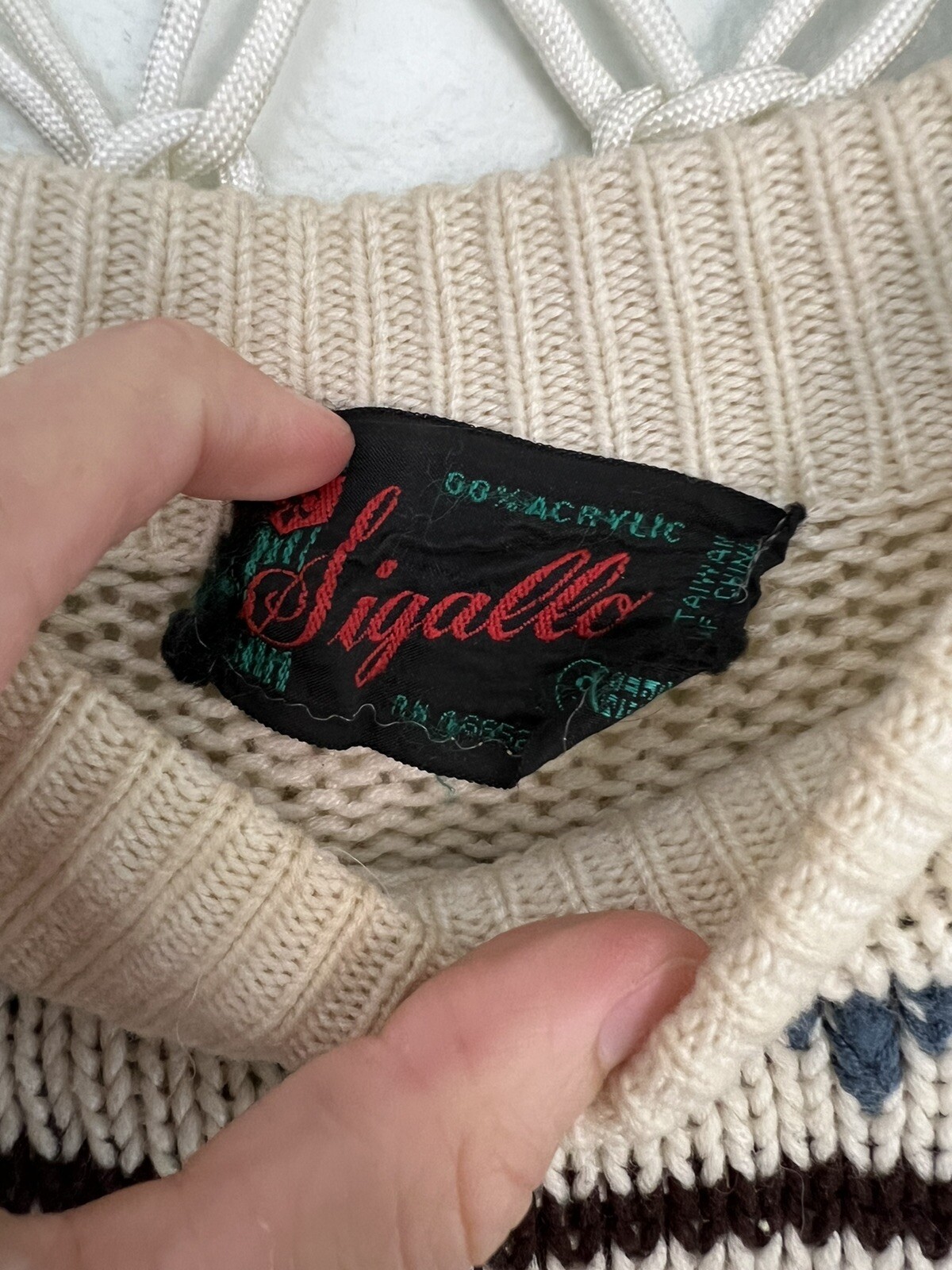Vintage Sigallo Sweater RARE Moose/ Reindeer Small