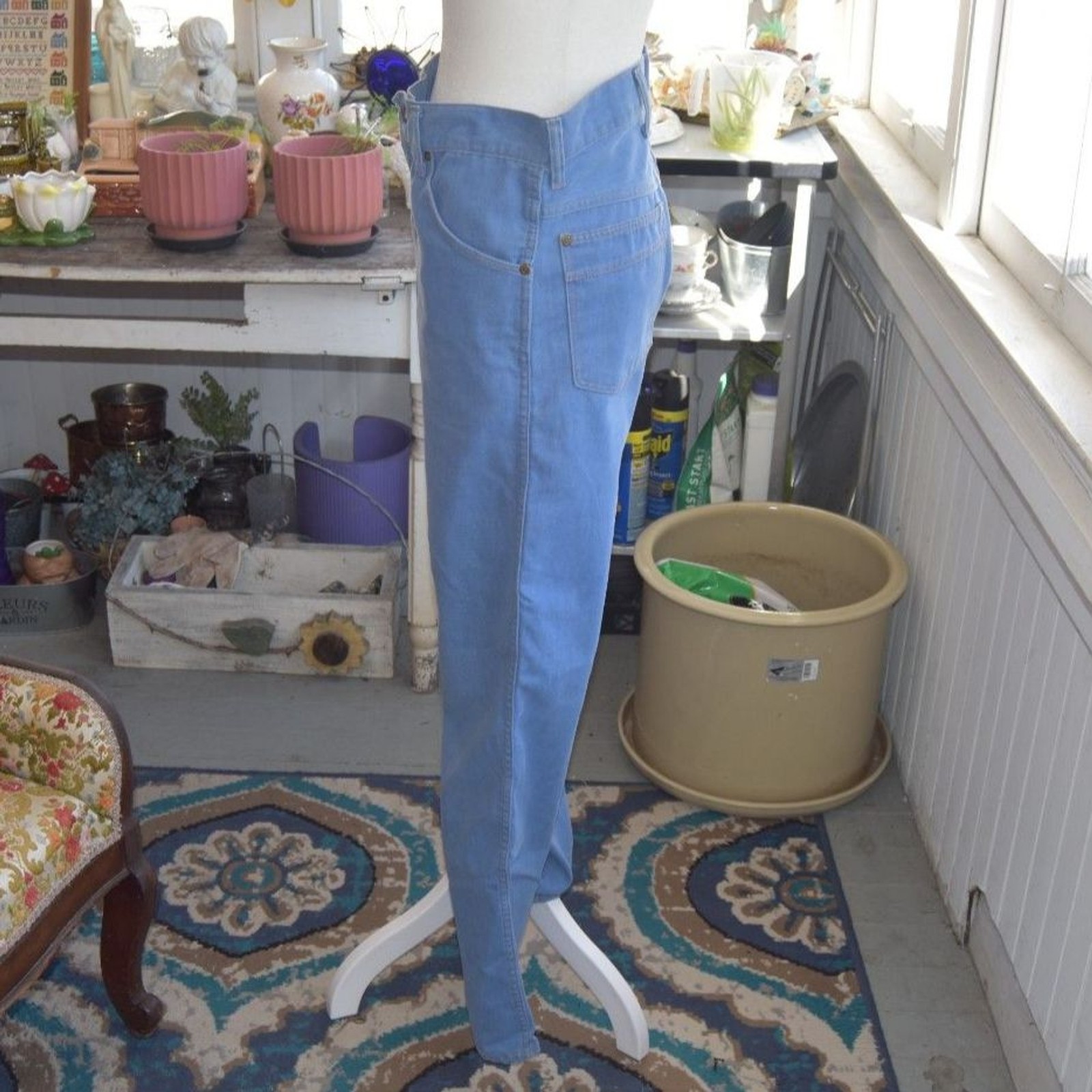 Vintage 70s Tour de France Light Blue Denim Jeans France 30×31 Mod