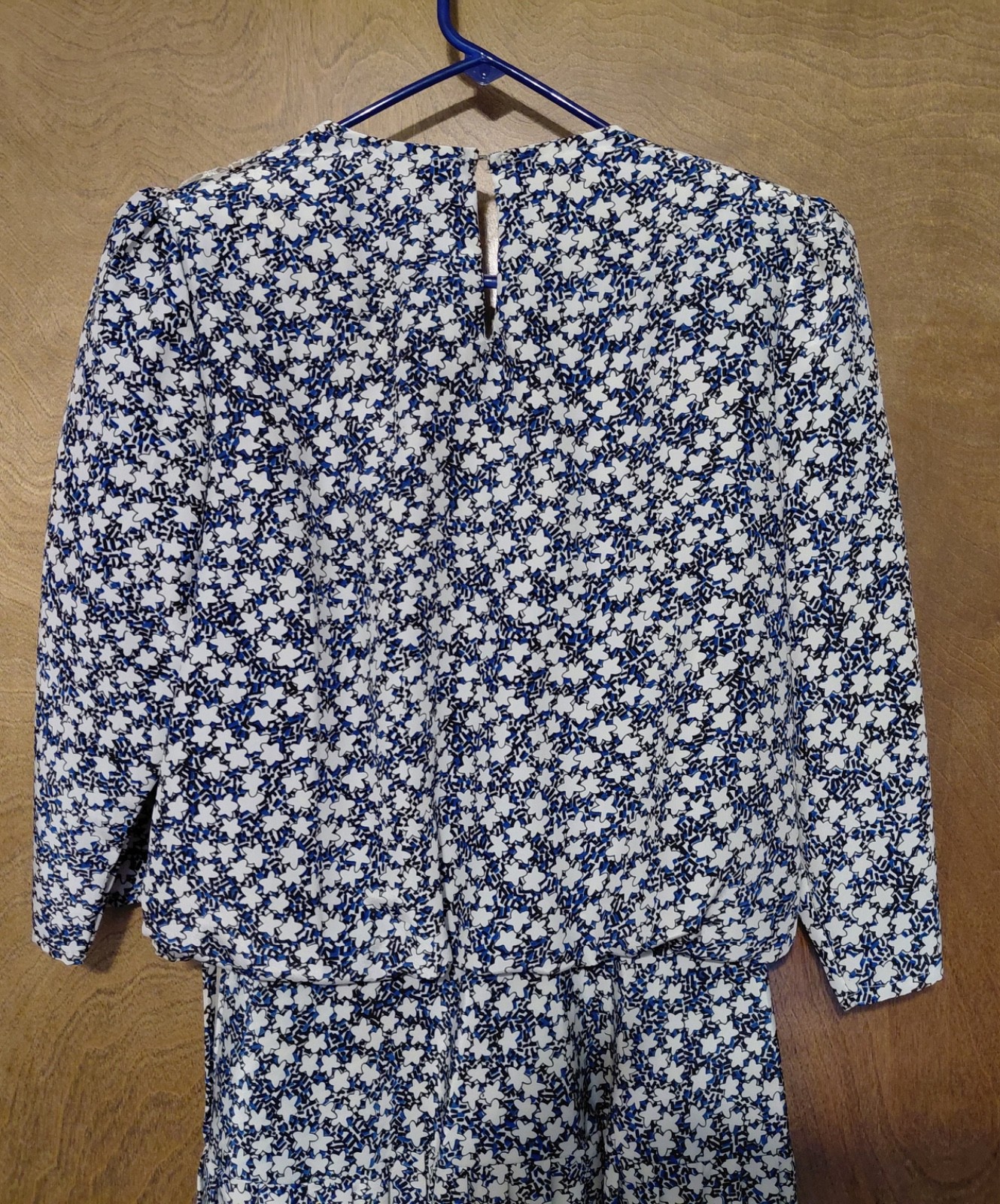 Vintage Positive Influence, Blue/White star pattern dress size 6