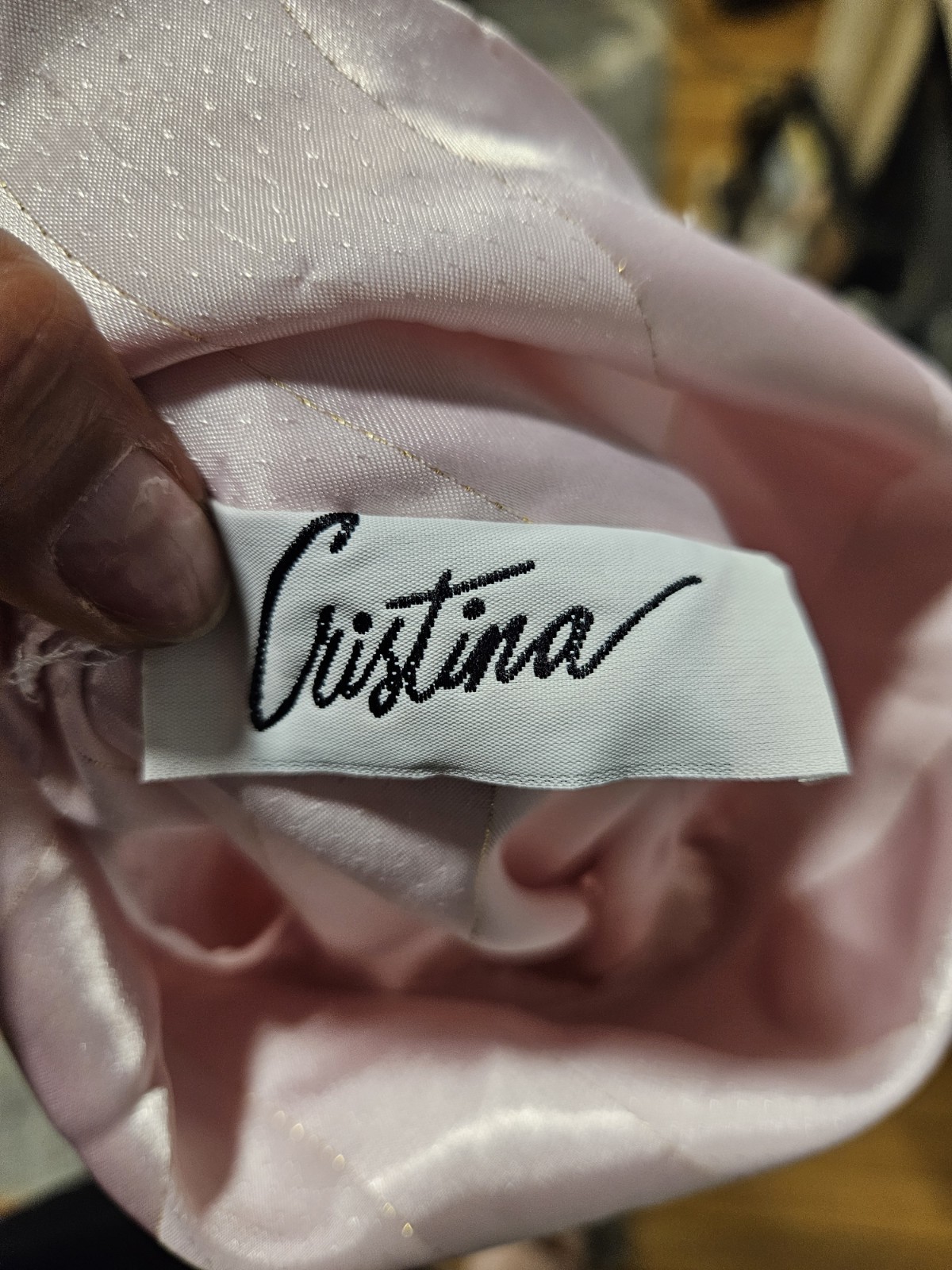 Cristina Vintage 80s Rose Pink & Cream Stripe Satin Blouse Sz Small