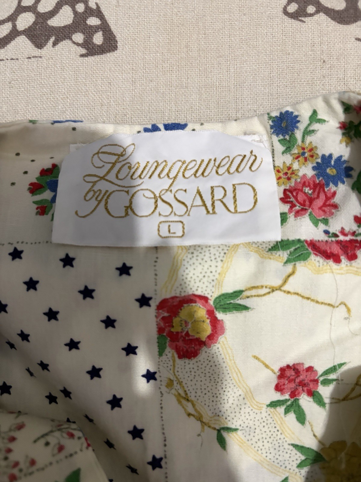Vintage 1970s Loungewear by Gossard patchwork-print maxi dress/loungewear robe.