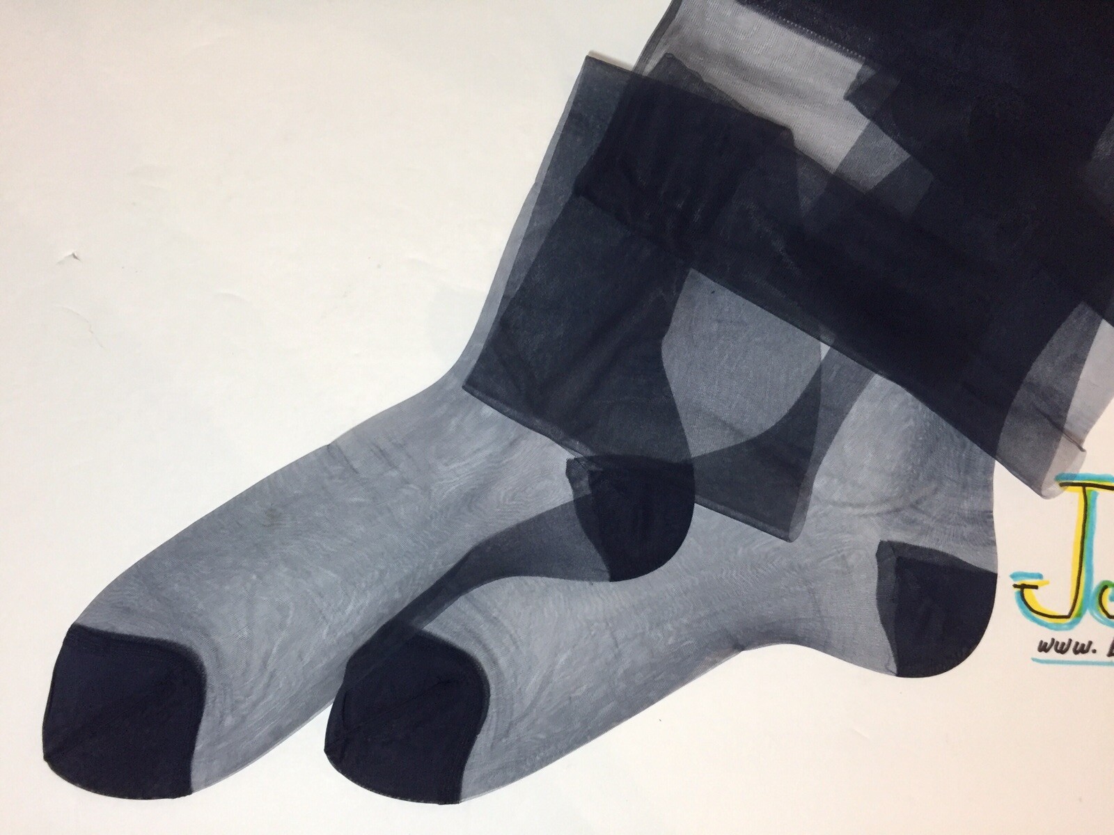 HANES 415 FLAT KNIT 10 1/2 M 3 Pair RHT Vintage nylon Flat Knit Stockings NAVY