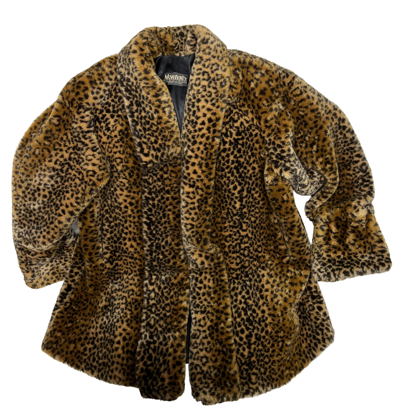 Vintage 70s 80s Monterey Fashions Leopard Coat Women’s Sz Large *See Description