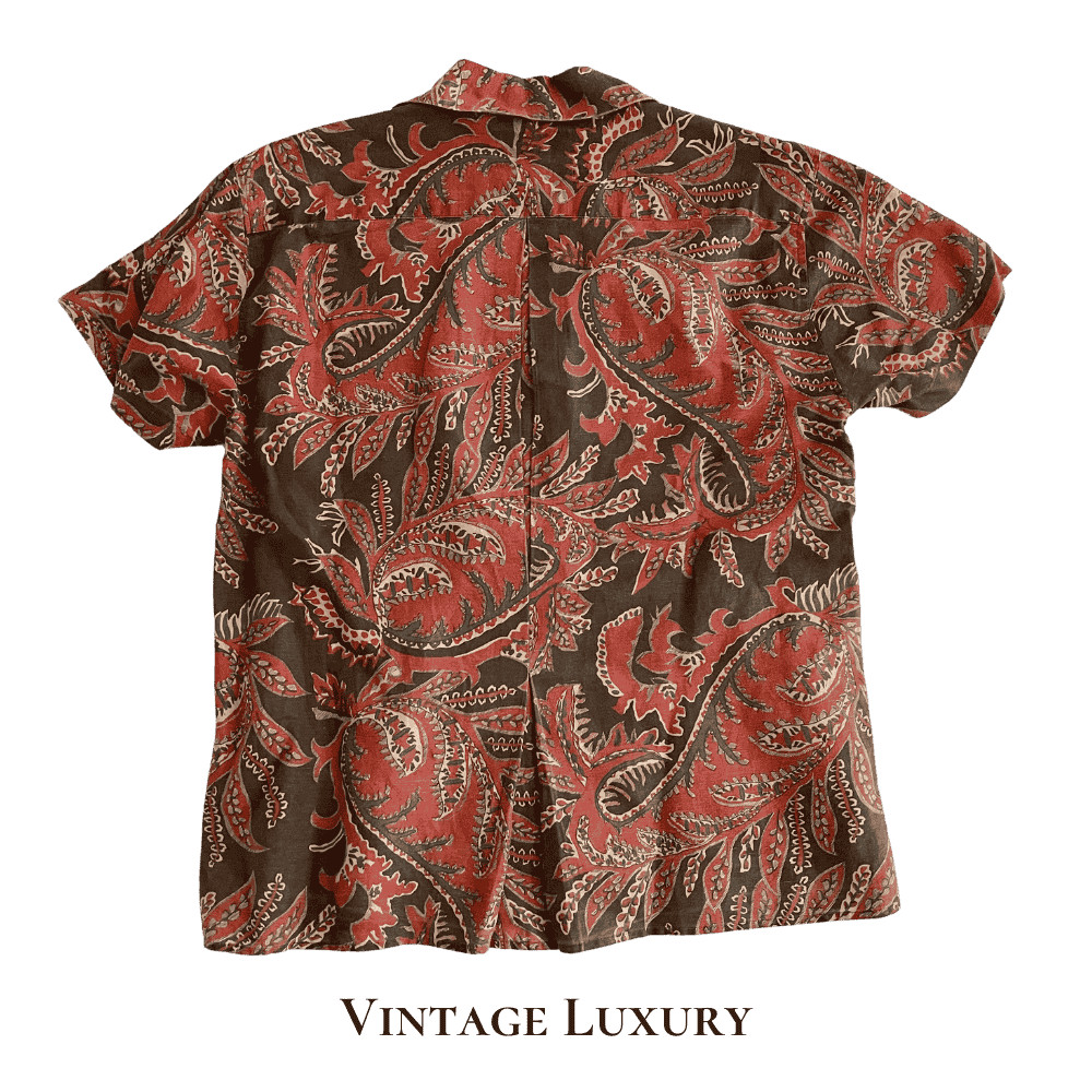 Ralph Lauren Linen Cotton Blend Paisley Camp Shirt Women’s SZ 4