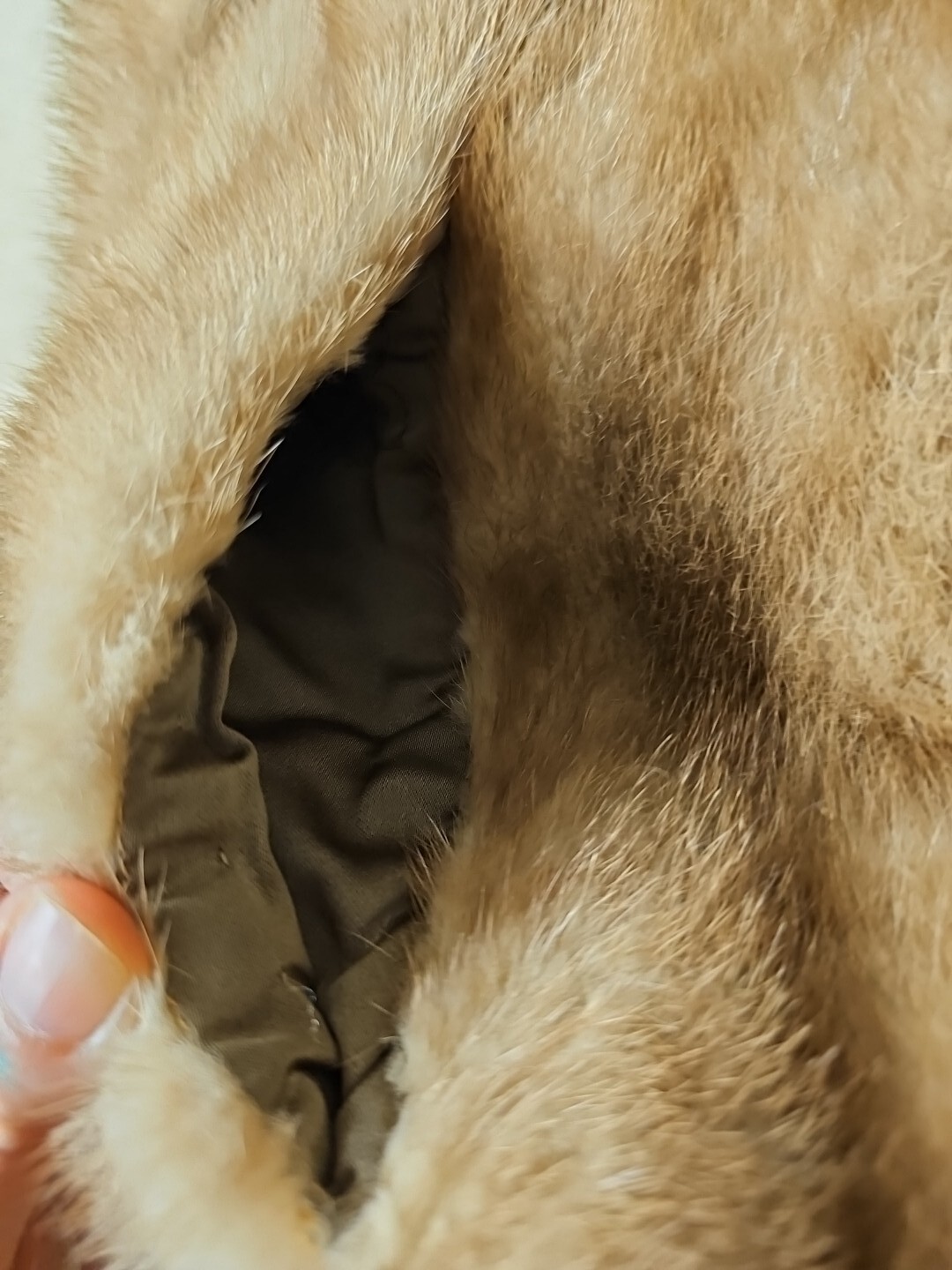 Vintage Mink Fur Stole With Pockets Shoulder Wrap Cover Up 1950s Unmarked EUC