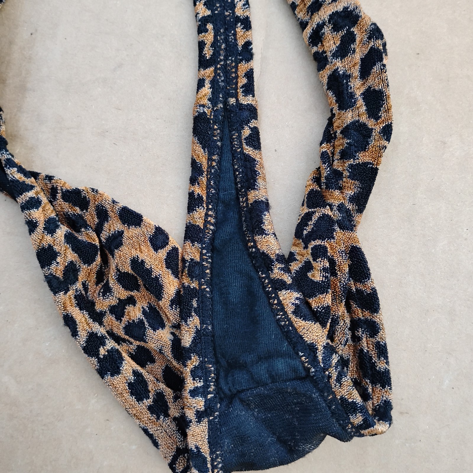 Vtg Sz-S Leopard Animal Print Thong Panties Hong Kong