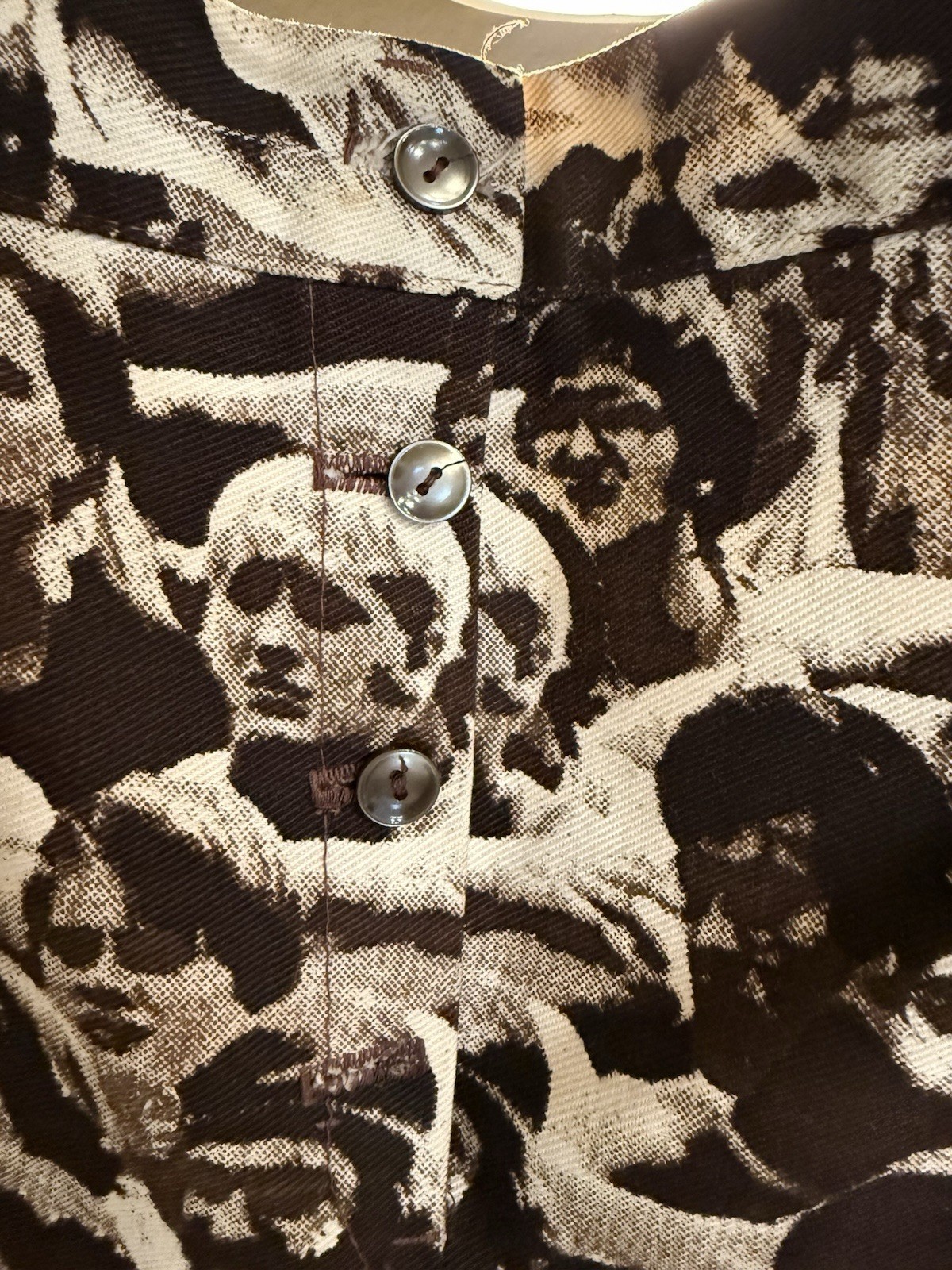Vintage 1969 Baron Wolman Woodstock Crowd Print Shorts 60s Hot Pants Pop Art NY