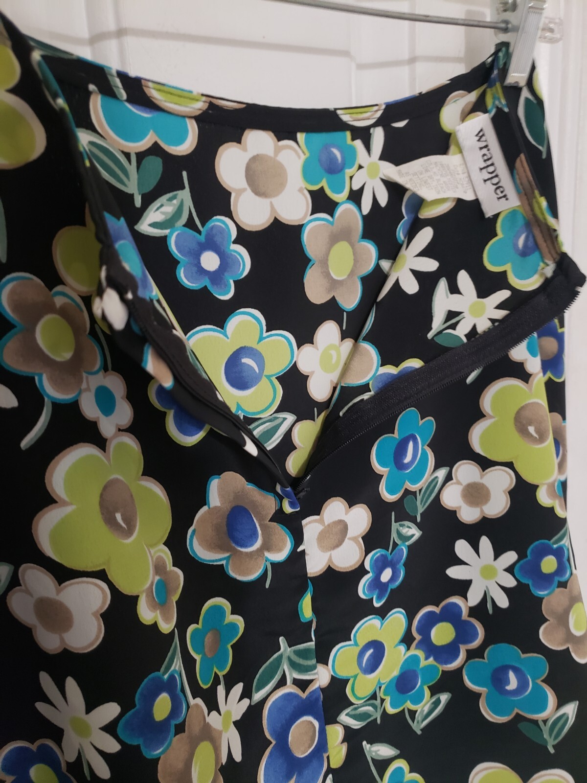 Vintage 90s Y2K Wrapper Sz 5/6 Floral Mini Skater Skirt Grunge High Rise Waist