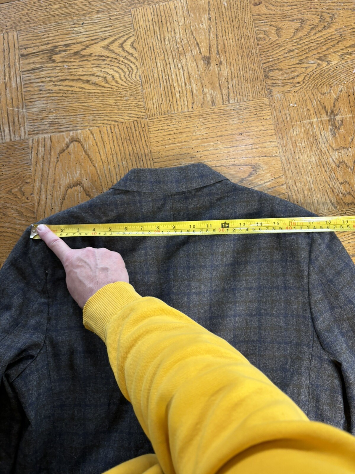 Sears Fraternity Prep Vintage Blazer Sport Coat Gray Plaid 40