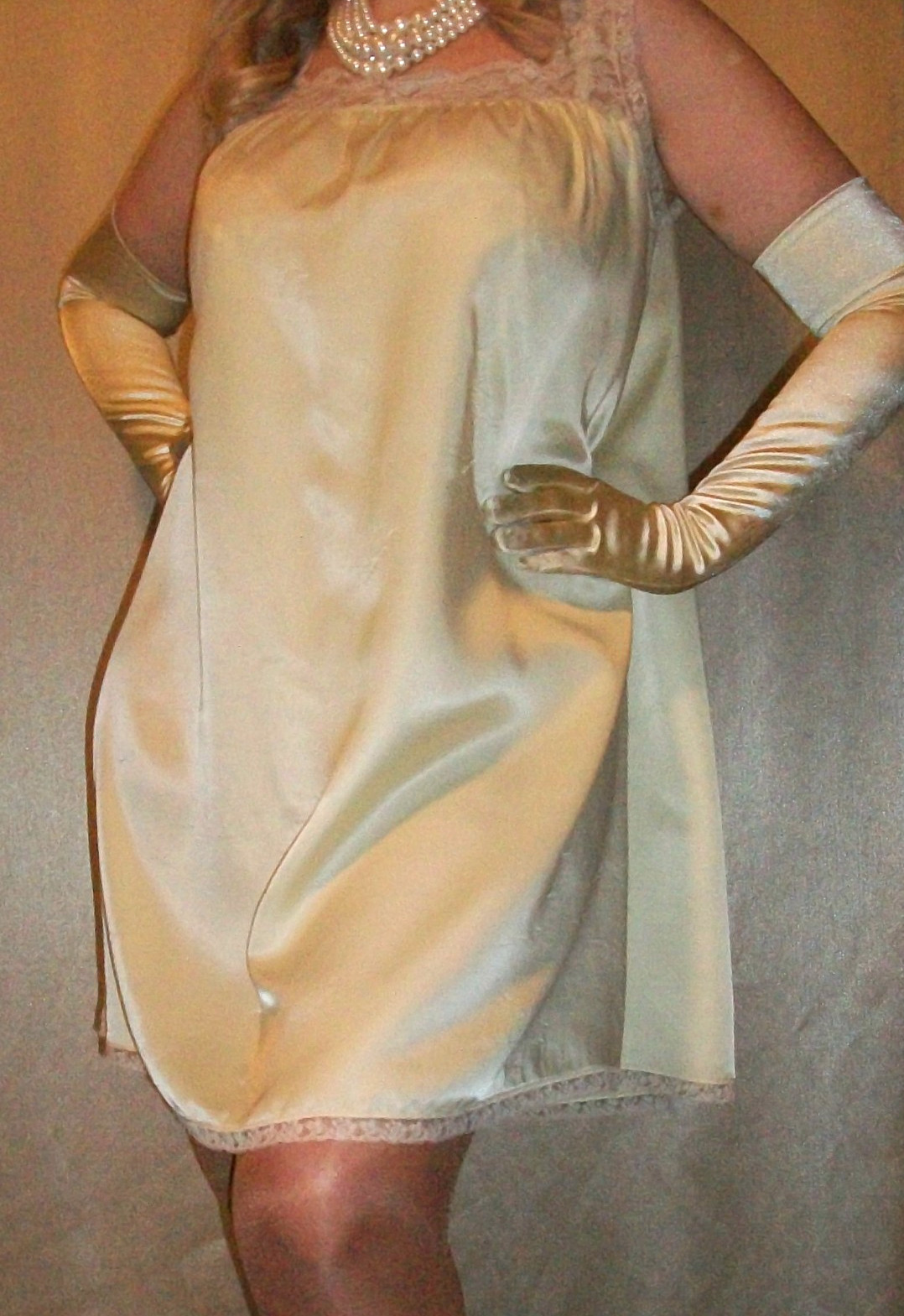 Vtg Fair Yellow Corhan Noumair Satin Nightgown Robe S M