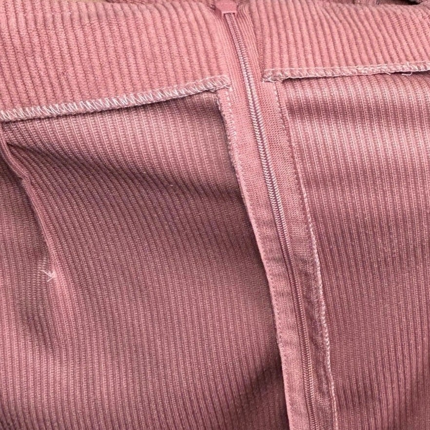VTG 90s Mauve Thick Corduroy Midi Skirt M Grunge Minimalist Casual Cottage Boho