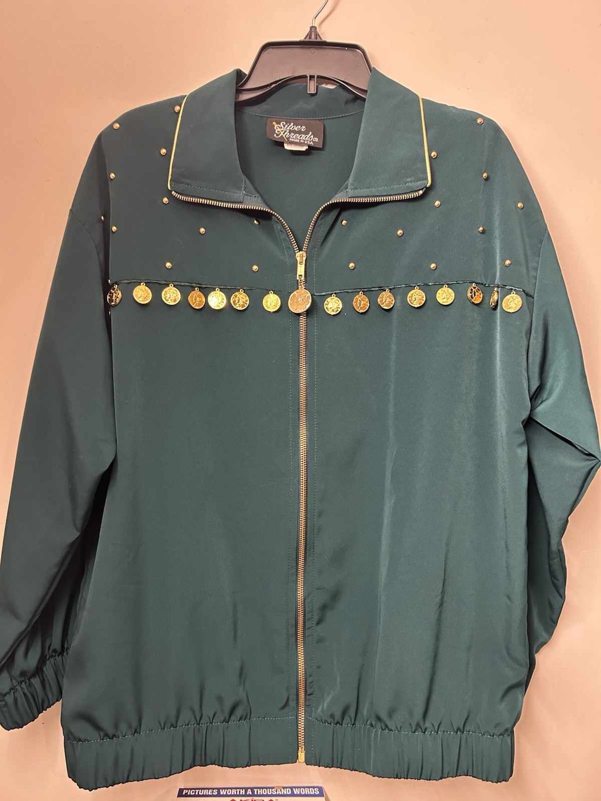 Silver Threads Vintage Jacket & Pants Set 80’s Emerald Green Size Medium Woman’s