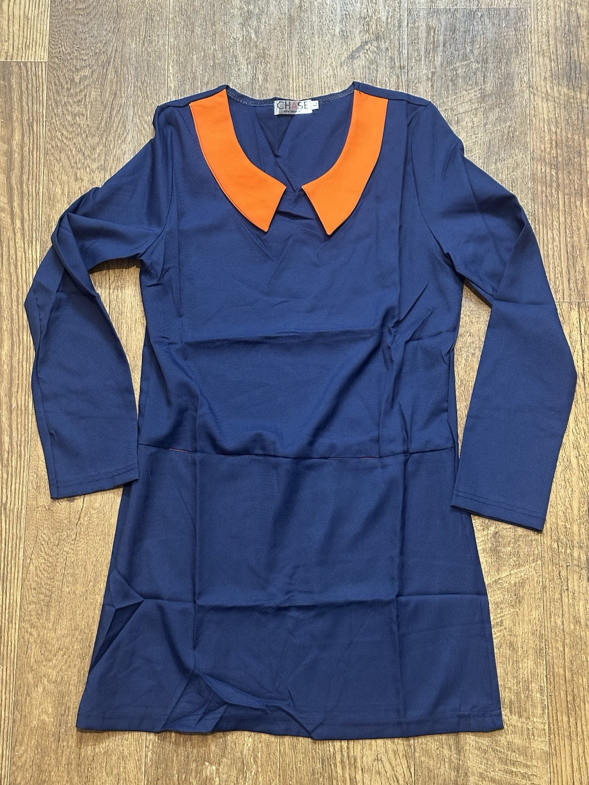 Vintage 1960s Mod Shift Dress Flight Attendant Blue Orange Space Age Mid Century