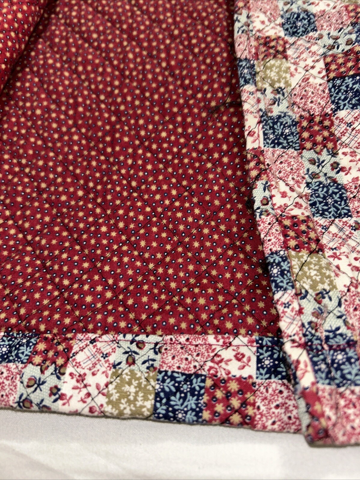 Vintage Handmade Patchwork Quilted Vest. Not Sure On Size See Measurements