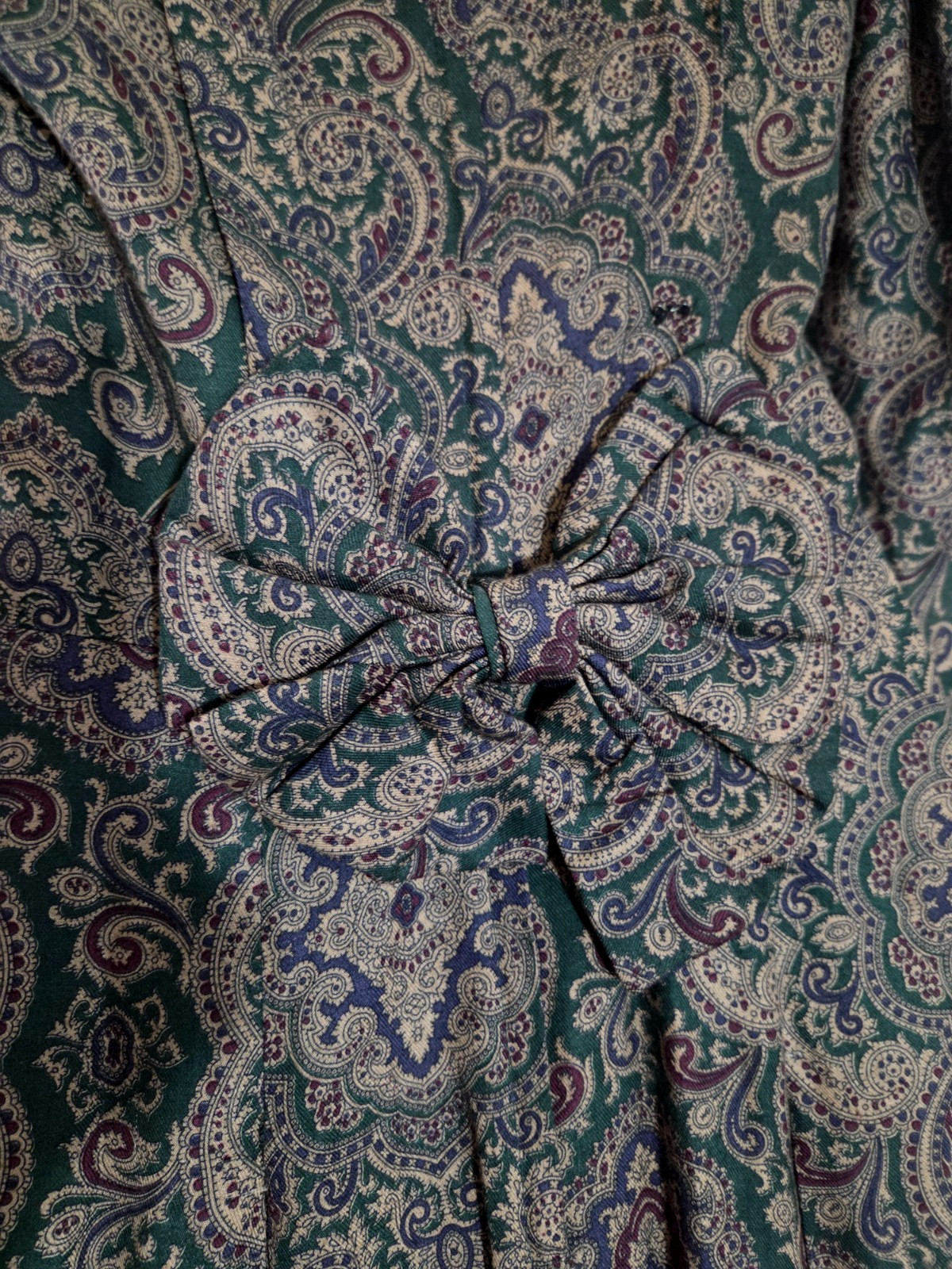 Vintage SCOTT McCLINTOCK Floral Midi Dress Lace Bib Victorian Cottagecore Size 4