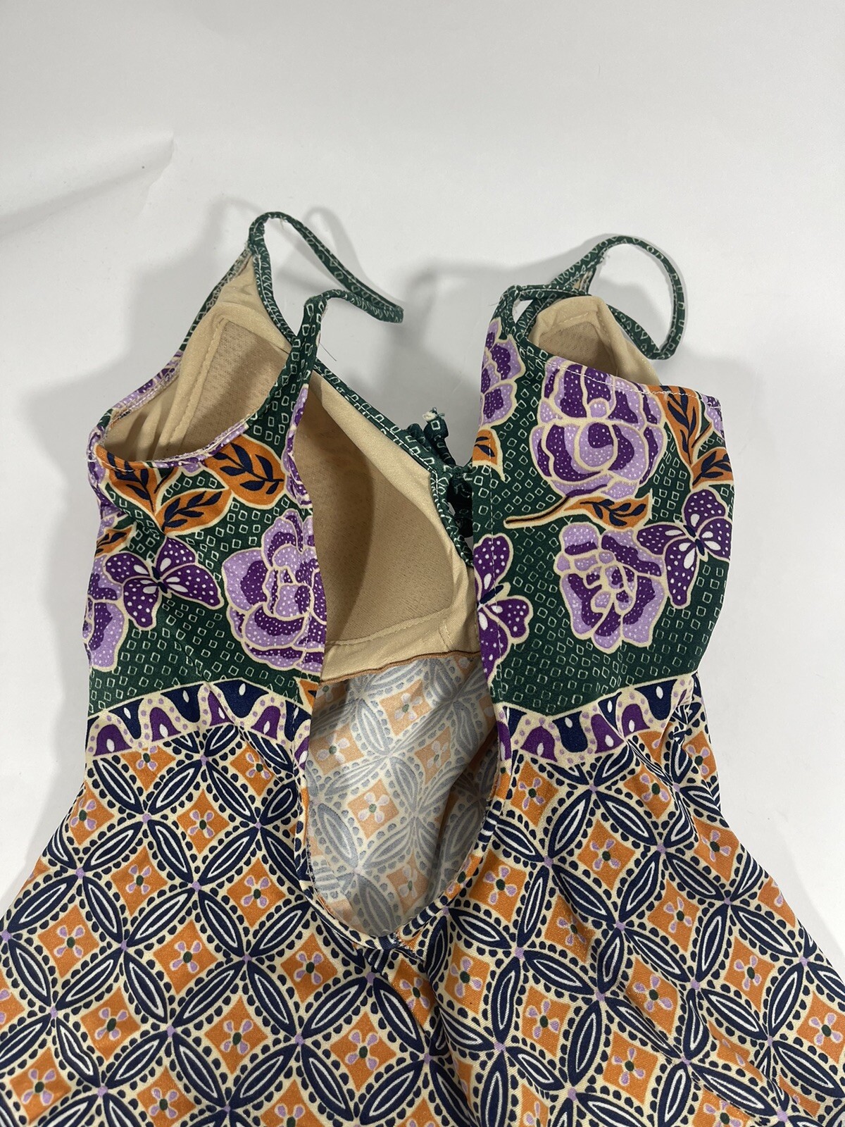 VINTAGE 60s 70s COLE OF CALIFORNIA Swimsuit Retro Floral One Piece Size 16