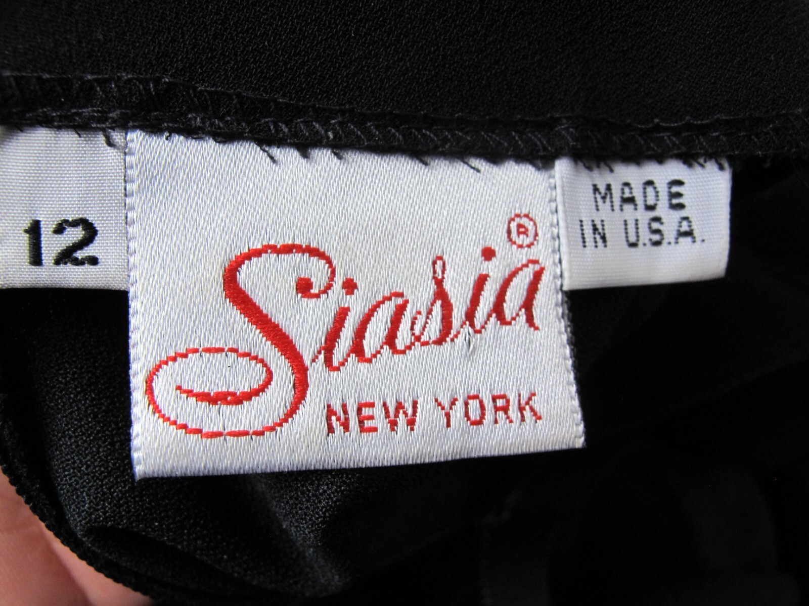 Vintage 80’s SIASIA NEW YORK Dress Size 12 Made in USA Black with fringe