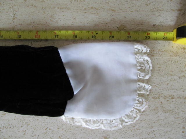 Black Velvet White Collar Cuffs Large Crystal Buttons Mini GoGo Retro VTG 1960’s