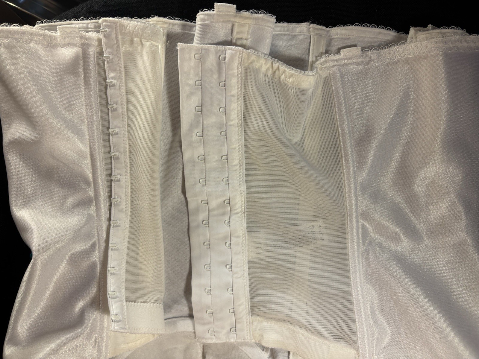 Vtg Satin 4 girdle corset bra WAIST NIP GIRDLE BUSTIER BURLESQUE 42 Bustier