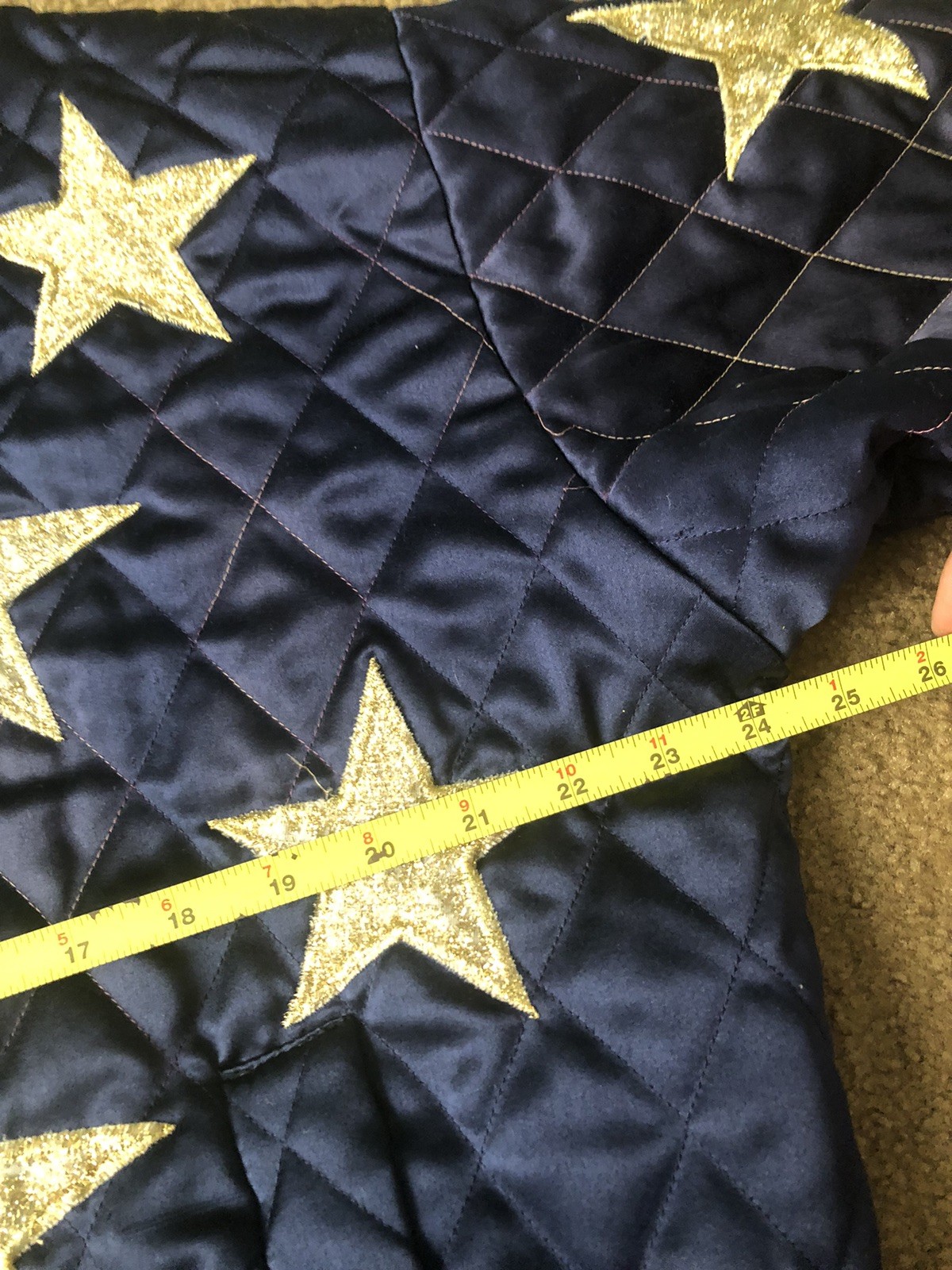80s Satin Quilted Bomber Puffer Jacket Womens M? Embroidered Gold Stars READ
