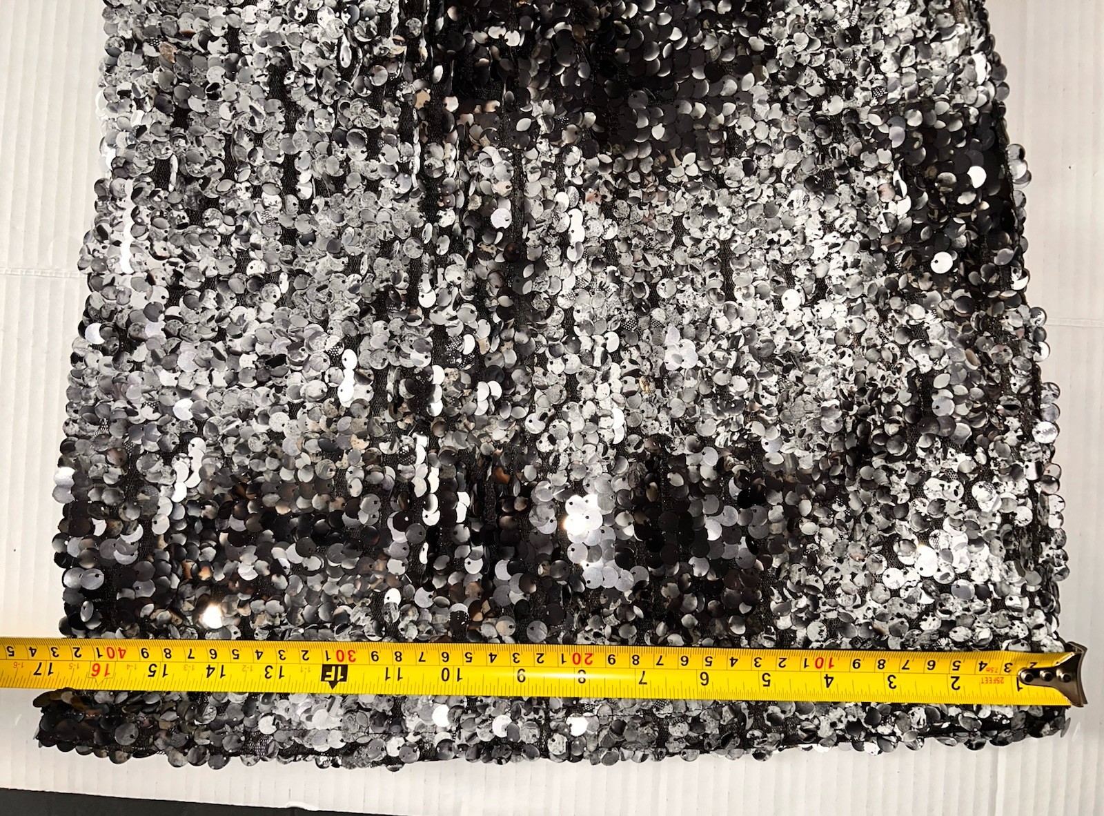 Vintage Sears Silver Black Sequin Dress Womens 12 Sleeveless Cocktail Party