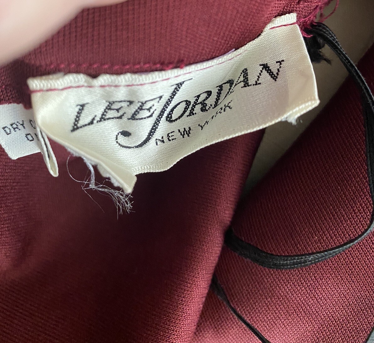 Vintage Lee Jordan Spaghetti Strap Dress Burgundy Size 8 Maxi 80’s Slit In Front