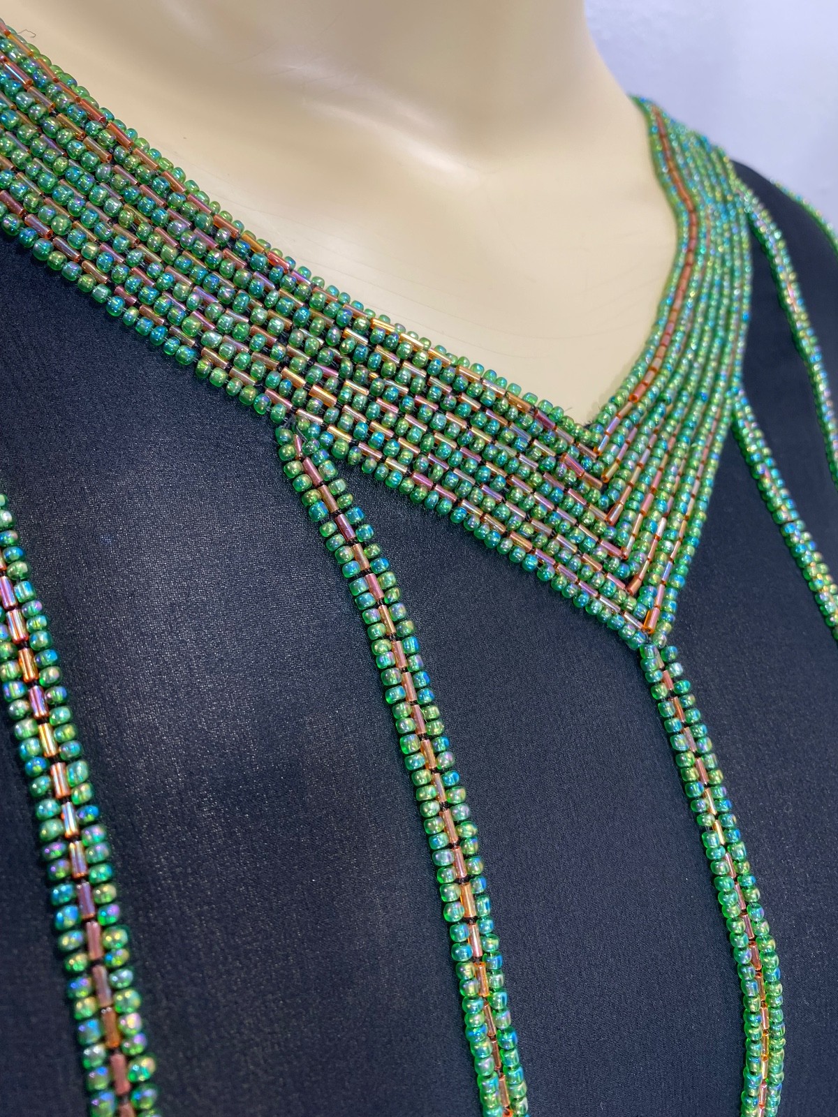 VTG 70s Nieman Marcus Judith Ann Creations SM 100% Silk Beaded Top Deco Gatsby