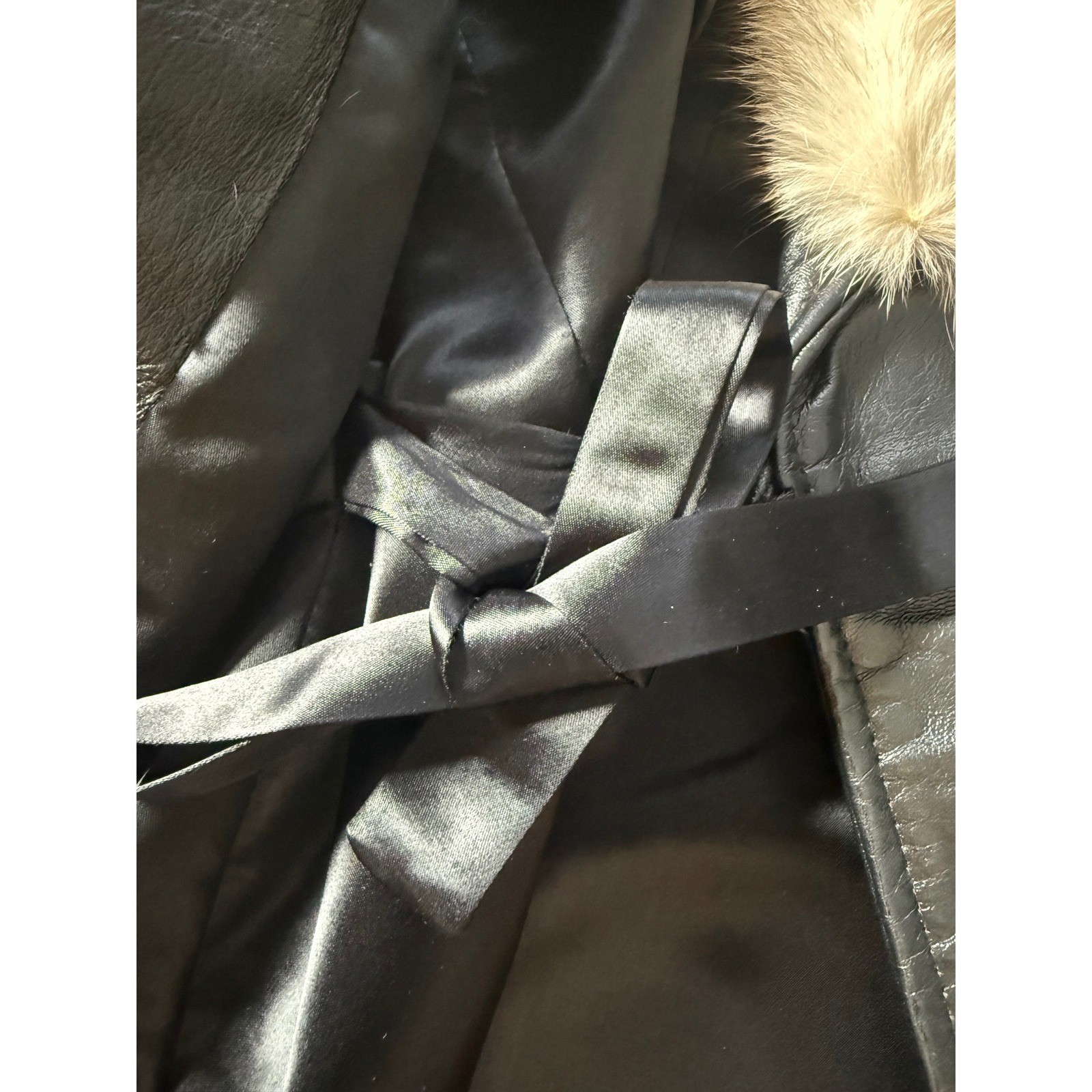 Keira Leather Fashions Zinman Furs Jacket Women Black Leather Fur Trim Vintage
