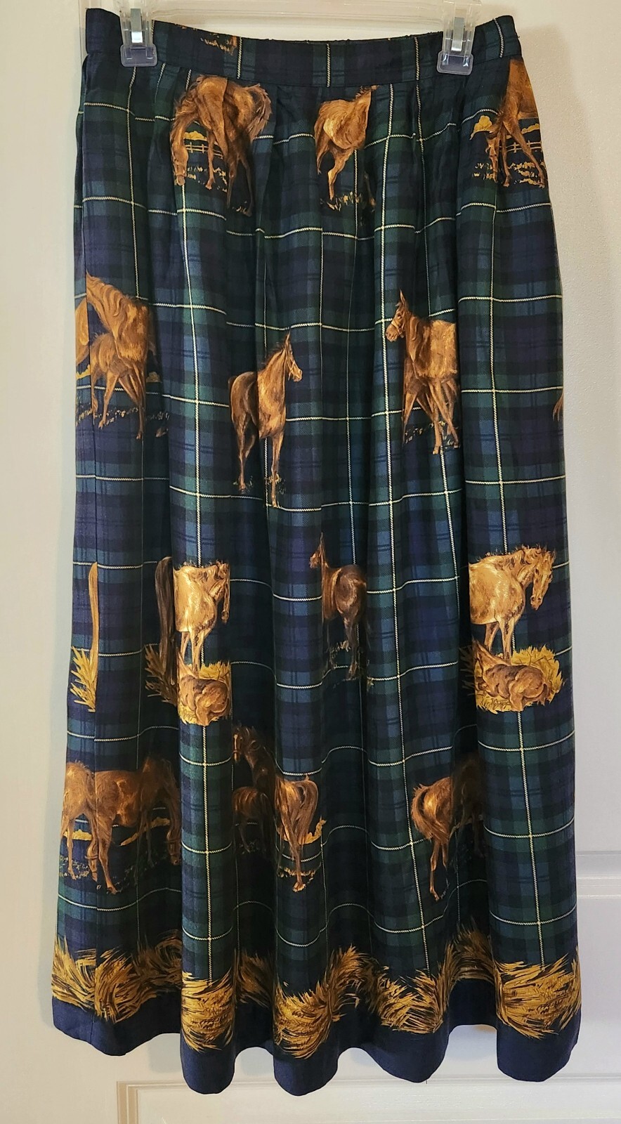 vintage 1980s EQUESTRIAN midi skirt by Susan Bristol Size 8, 30 inch waist
