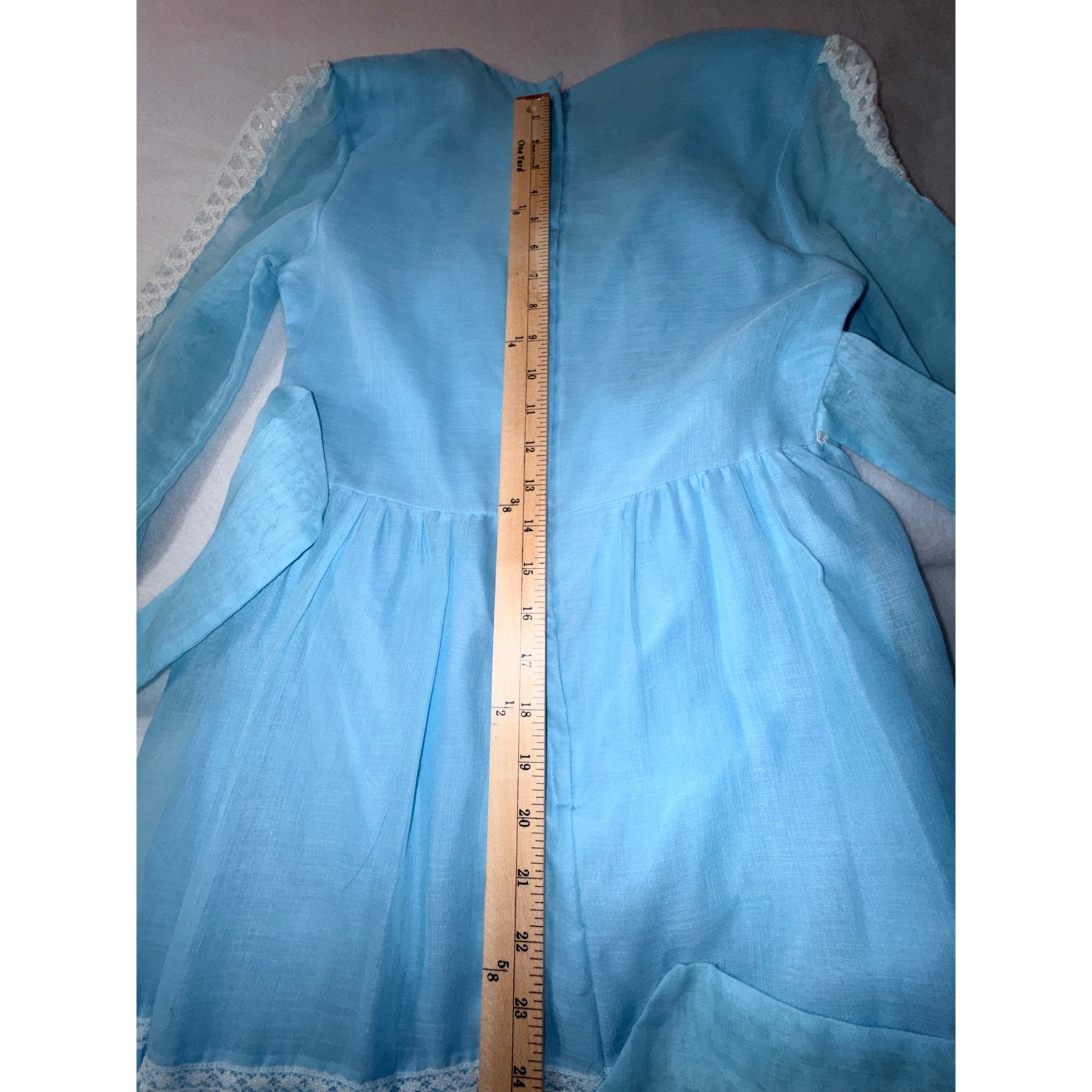JCPenney Fashions Vintage Maxi Dress Women’s Size 9 Blue Lace Prairie Boho