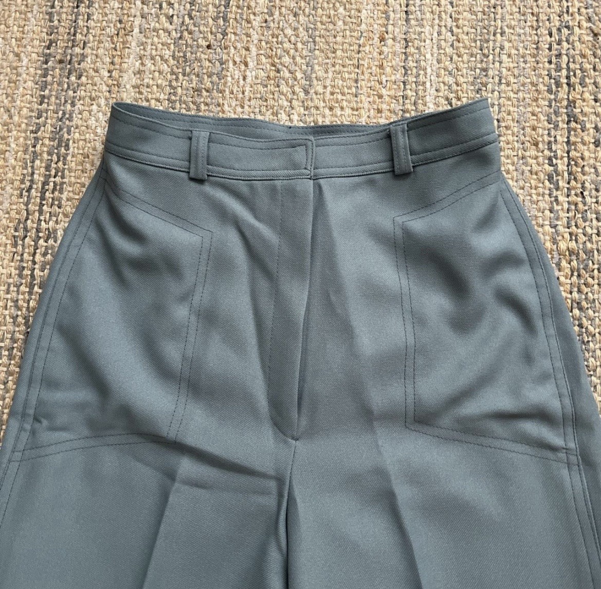 Vintage 1940s Sea Foam/Teal Pleaded Pants Inseam: 32” Waist: 24”