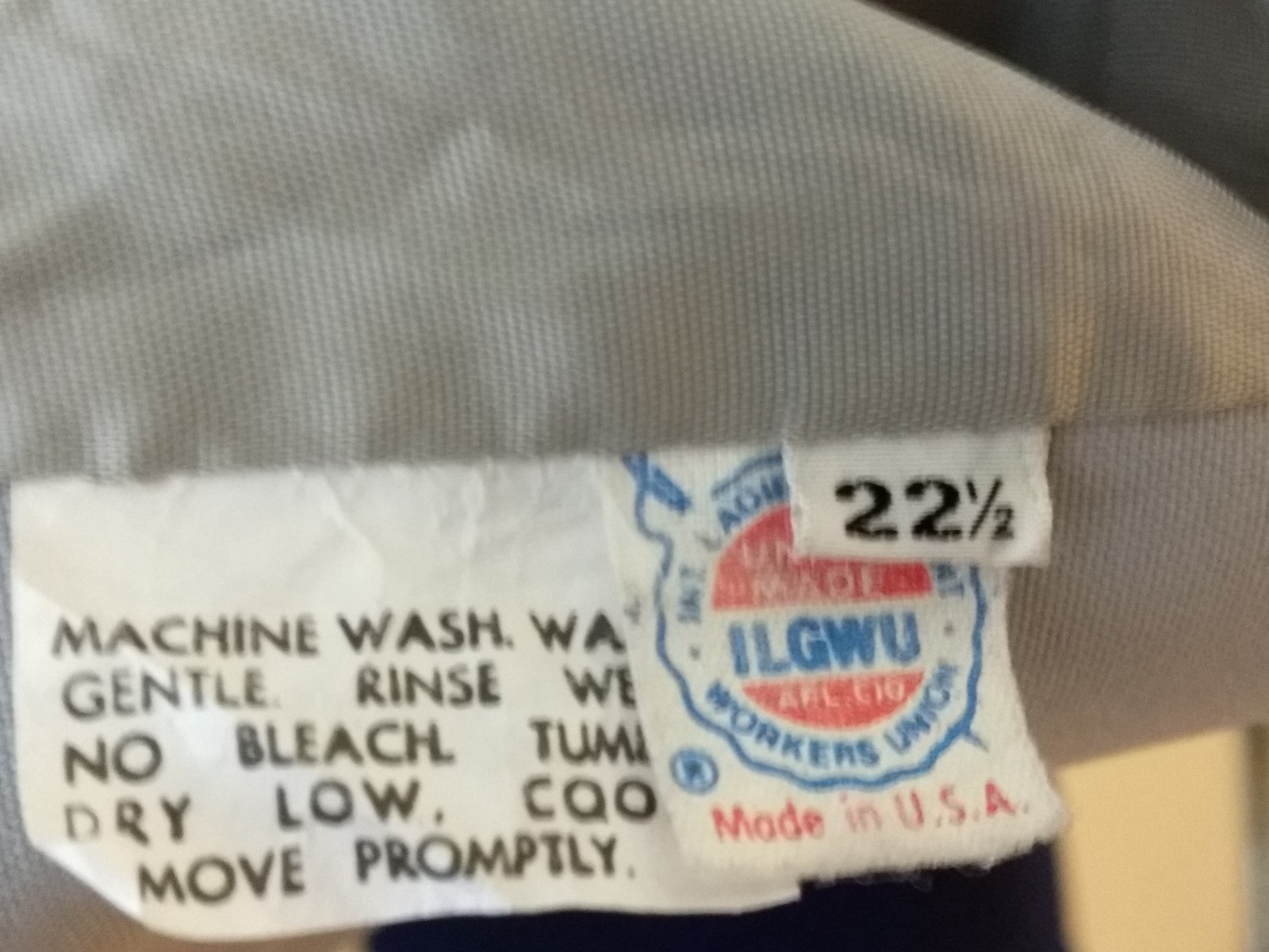 International Ladies Garment Workers Union ILGWU Ladies Blue Coat sz 22 1/2