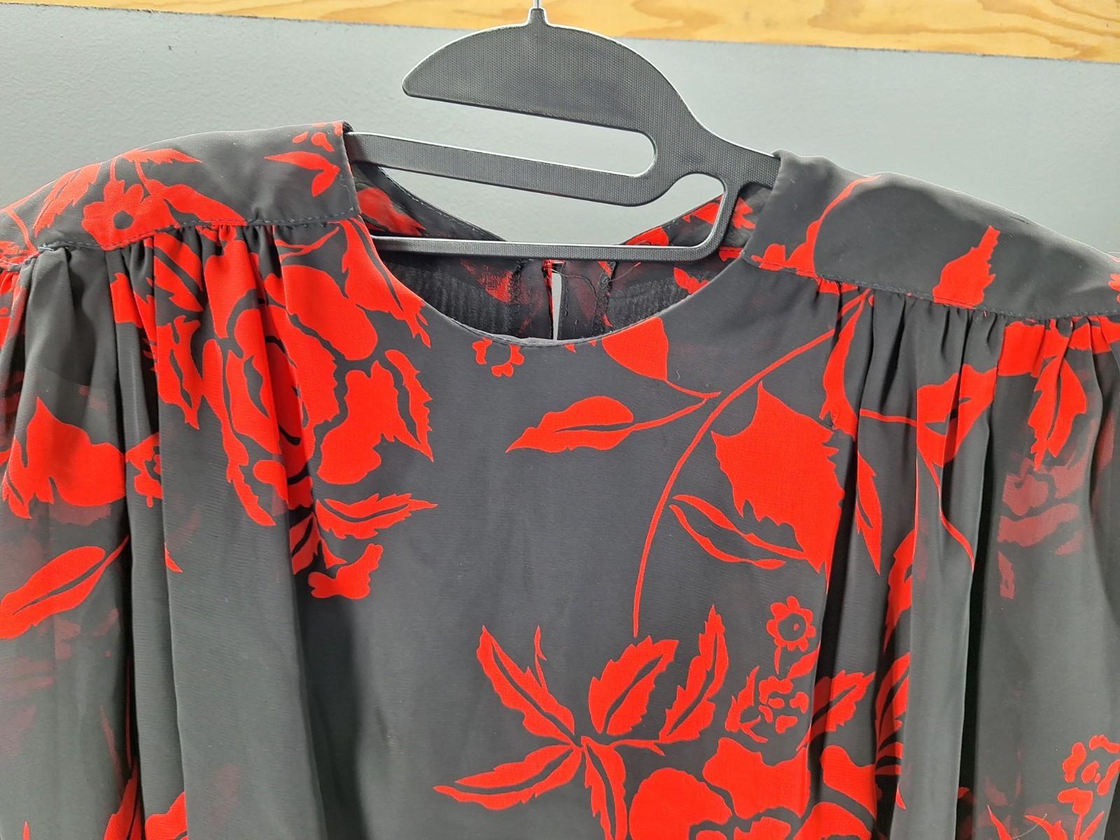 Vintage 80s 90s JODY California floral cottagecore goth dress Black/Red sz XS /