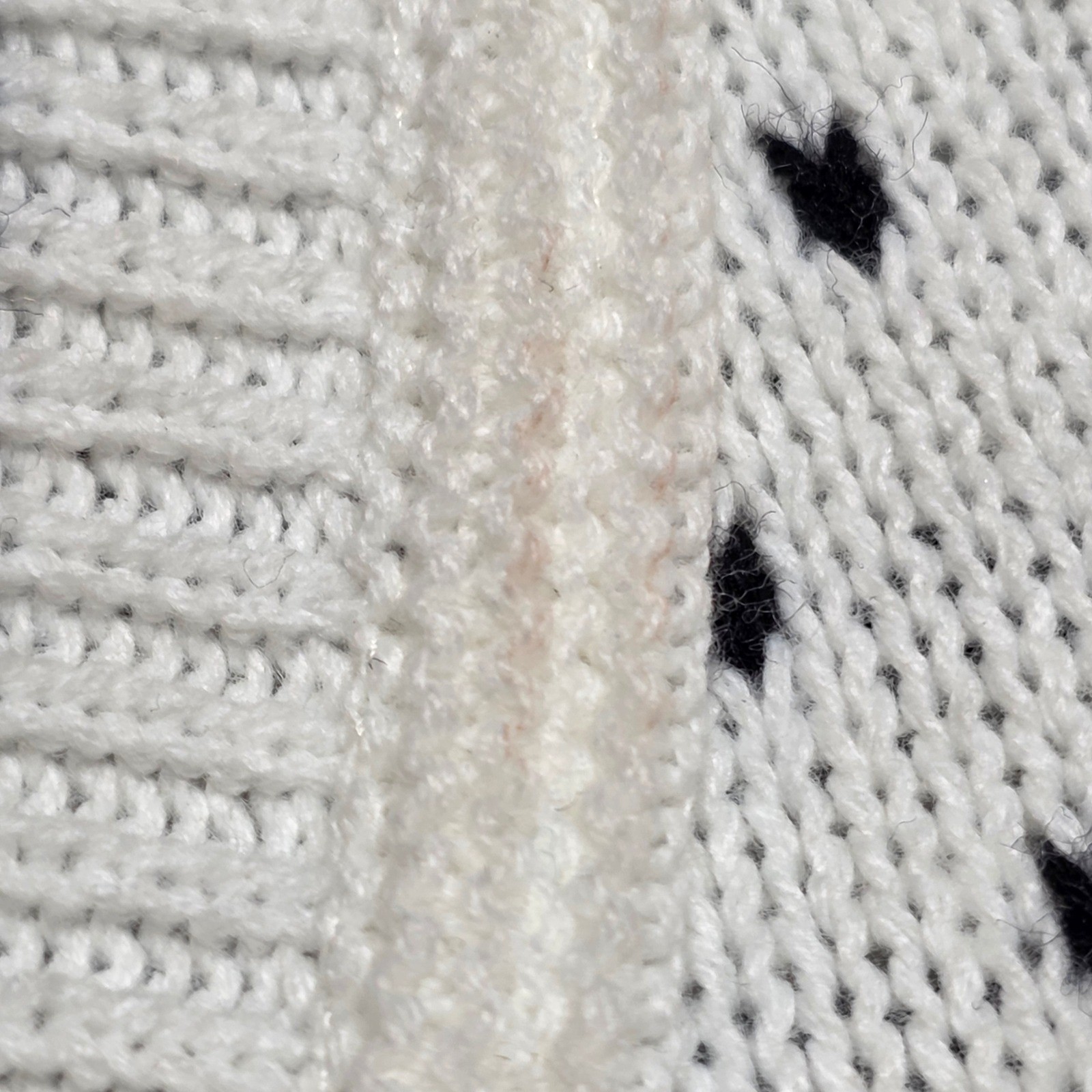 Vintage Billie Jo Fair Isle Nordic Knit Sweater Vest White Black V-Neck