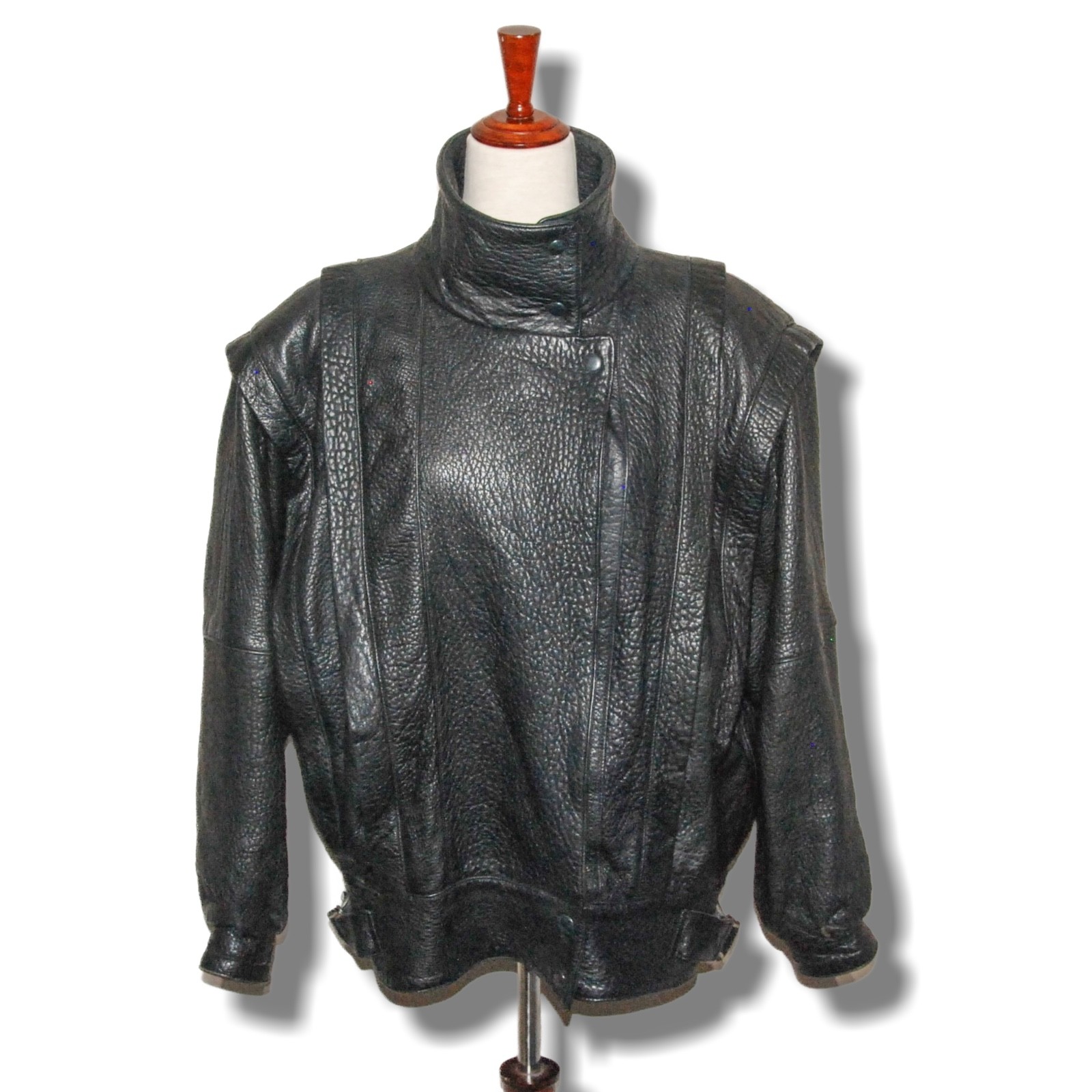 Vtg 80’s Michael Hoban NORTH BEACH Leather 7/8 New Wave Bomber Jacket Thriller