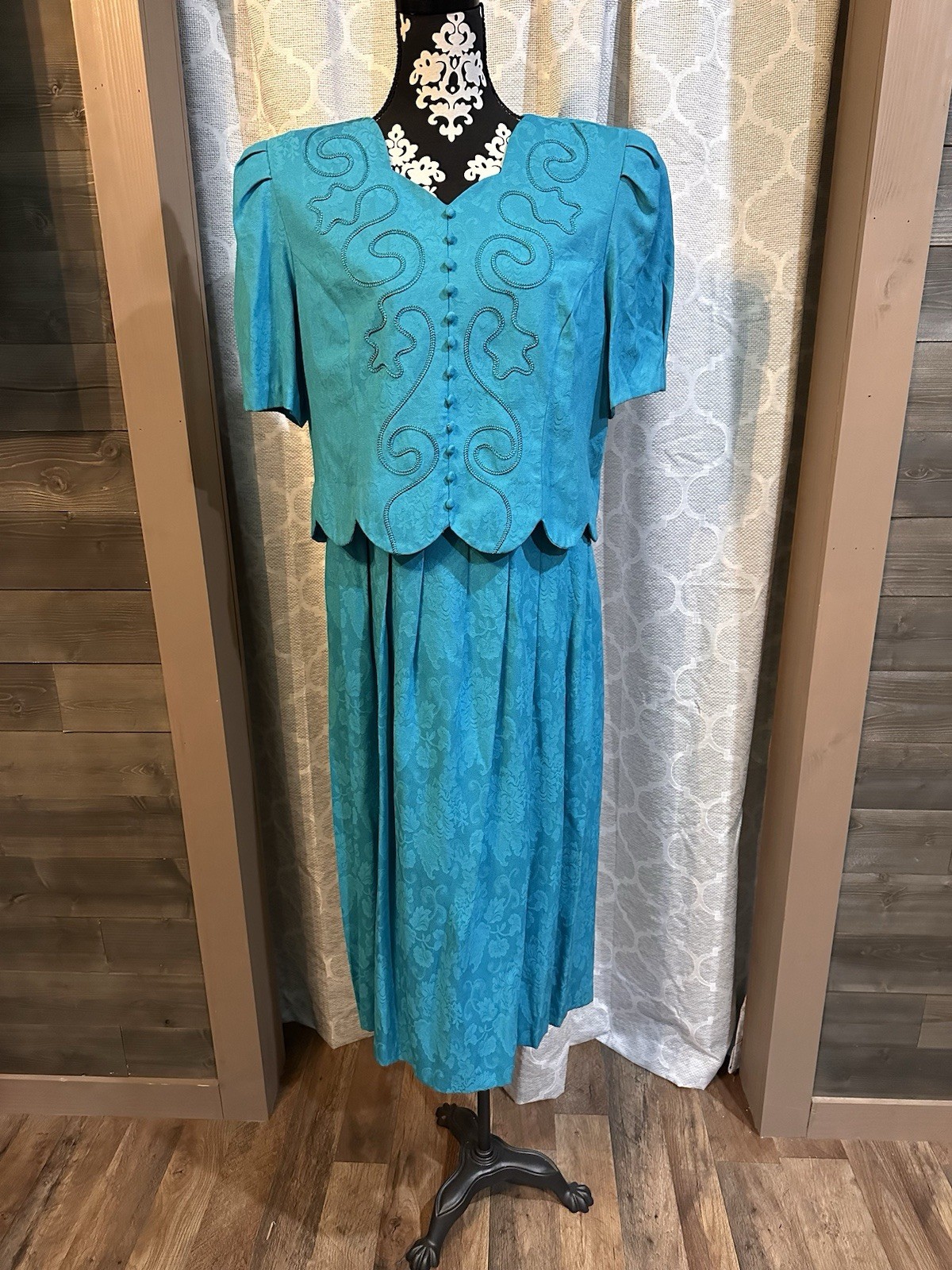 Vintage Miss Dorby 80s/90s Teal Short Sleeve Dress Size 18 vintage 16 modern