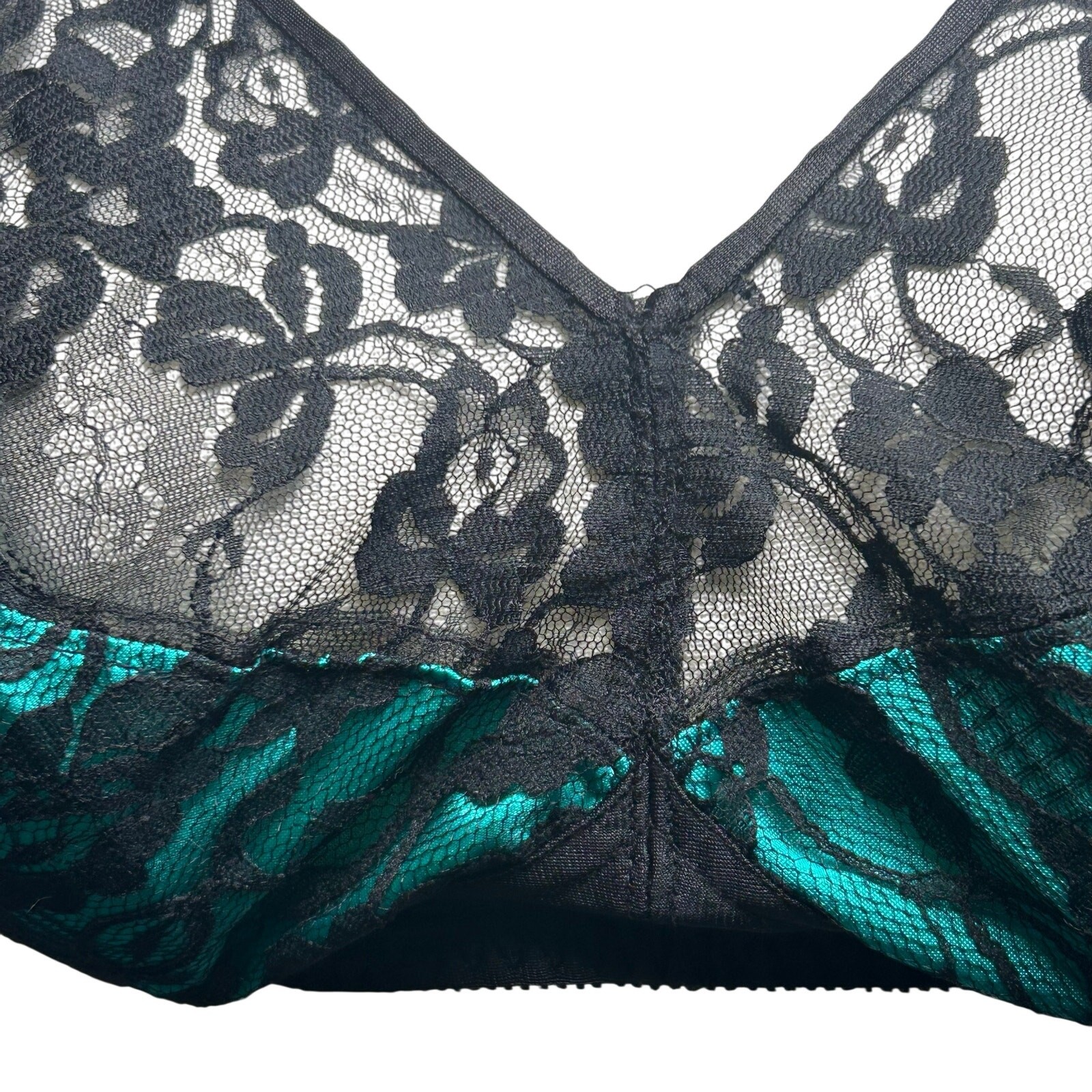 VTG 90s Bestform Black Lace Bullet Bra 38DD Retro Pinup Mid-Century