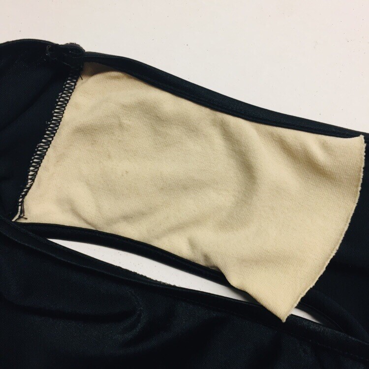 Christina Black White Gold Balconette One Piece Swimsuit Vintage 1980s Size 14