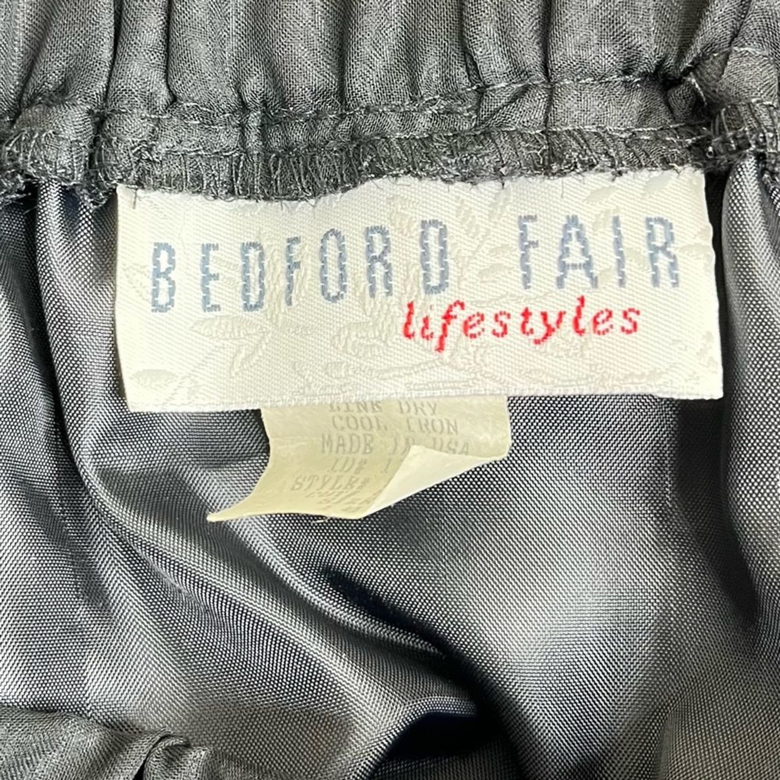 Vintage Bedford Fair Lifestyles Black Chiffon Maxi Skirt Women Size 10 Pull On