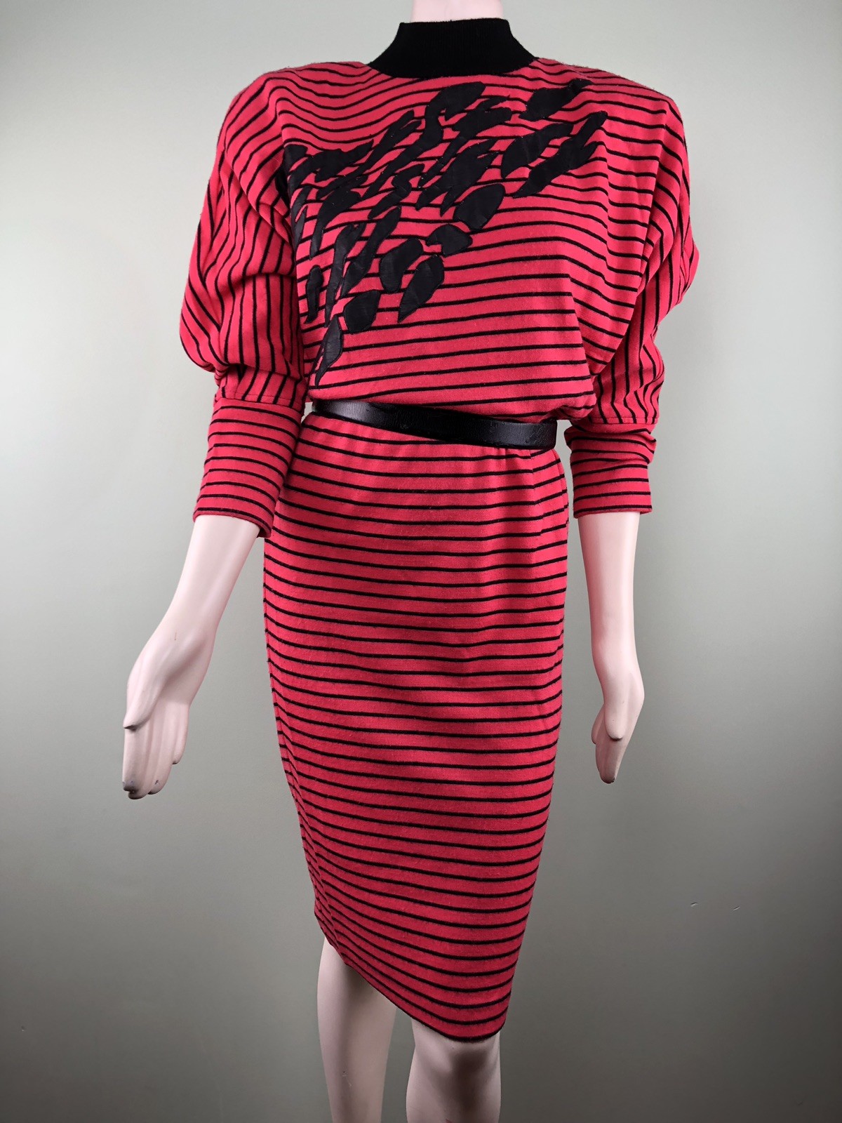 Vintage AVANT GARDE Frisson PARIS Wool Knit Sweater Dress 80s 90s 42 S M L 4 6 8