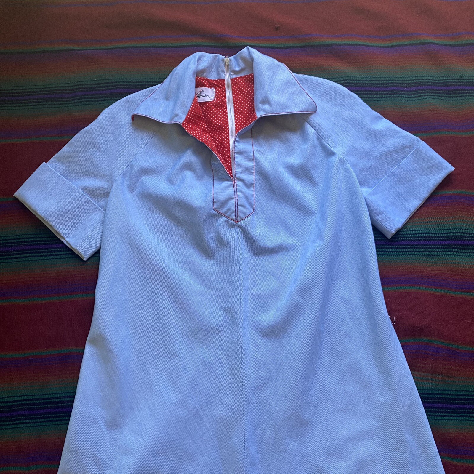 VTG 60’s The kollection collared Dress! Red, White And blue! Cotton Blend. USA.