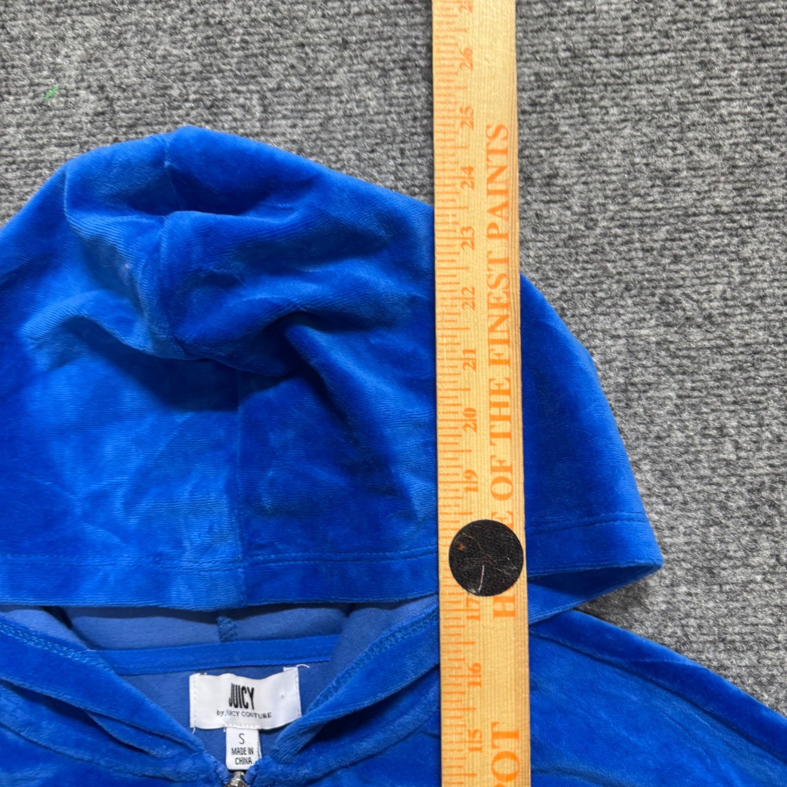 VTG Juicy Couture Velvet Full-zip Jacket Women’s S Blue Y2K Hoodie 90s