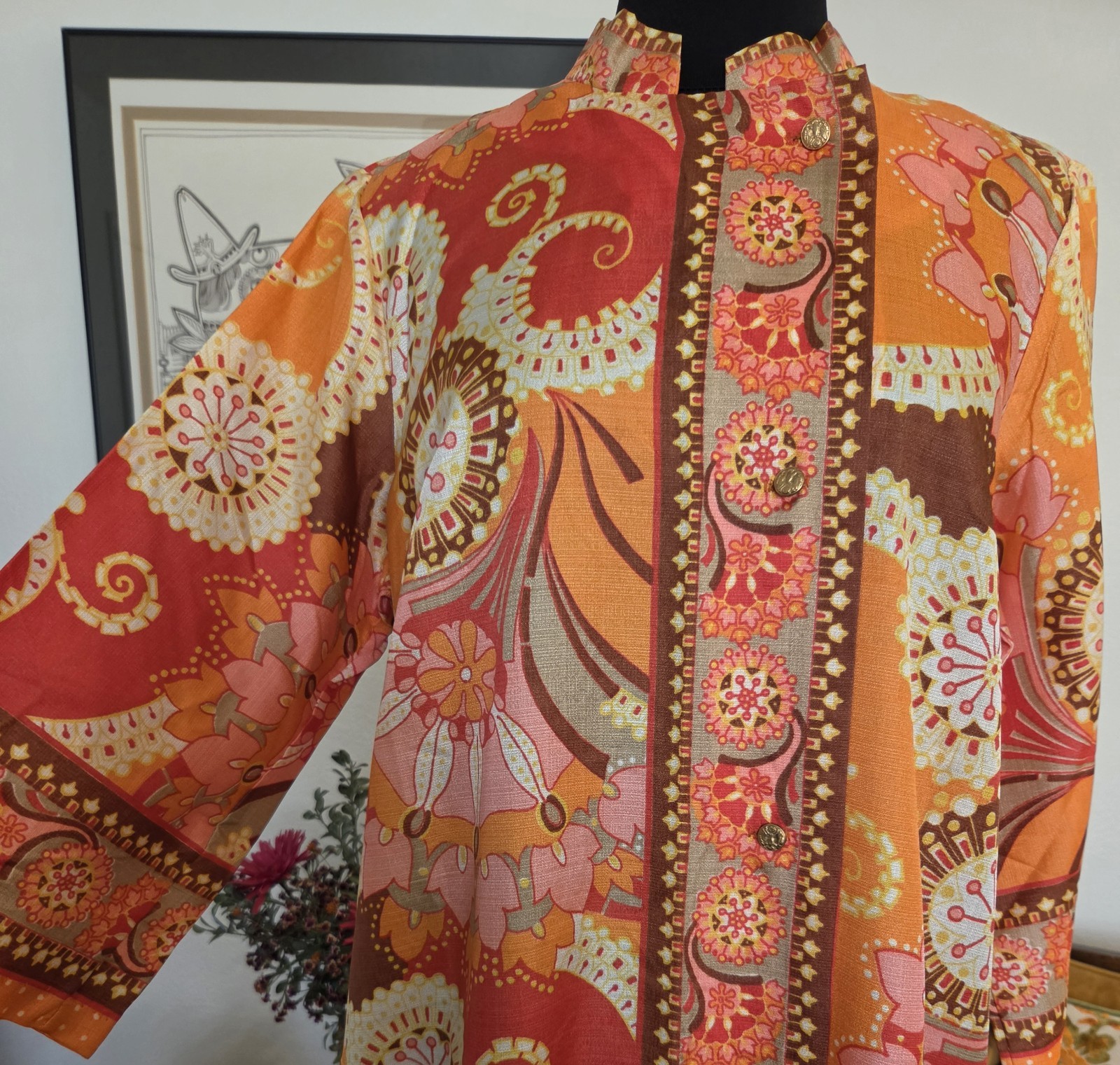 🌼60’s KAFTAN House Dress Sz 16 Mod 🍄 Unbranded NWOT