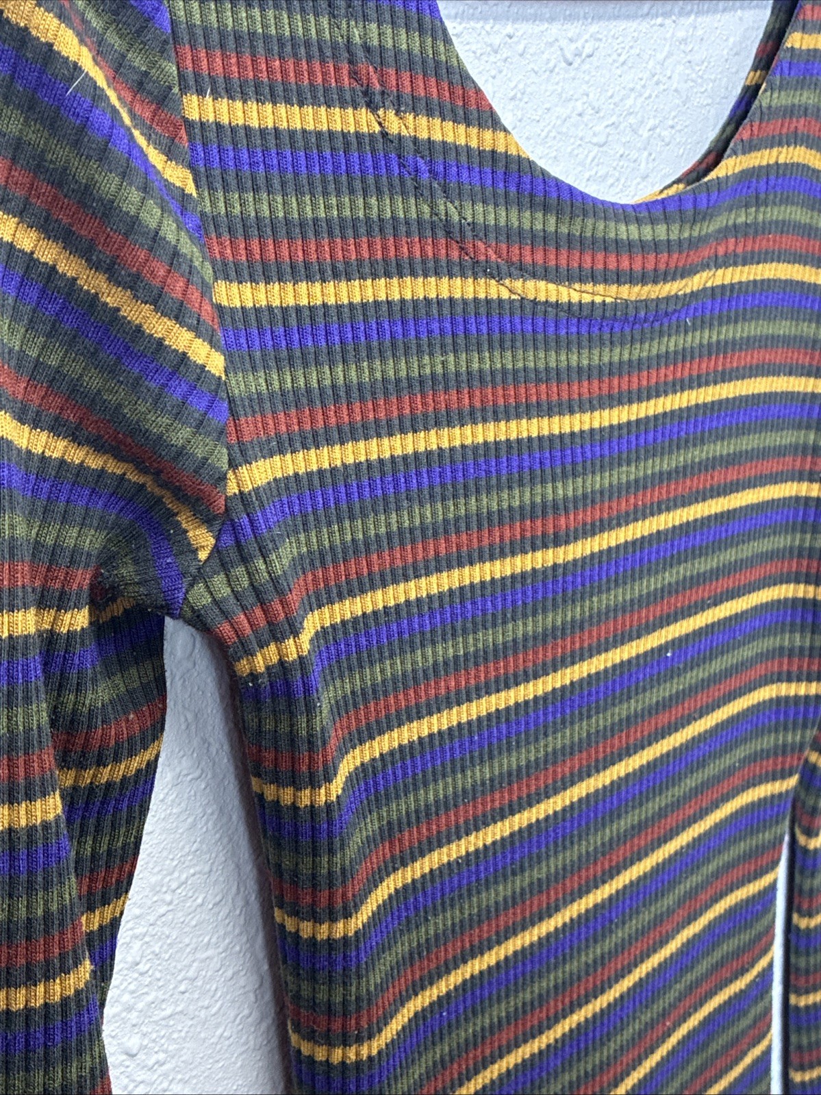 All That Jazz, Vintage 90’s Grunge-lite Silhouette Ribbed Knit, Multi Color S