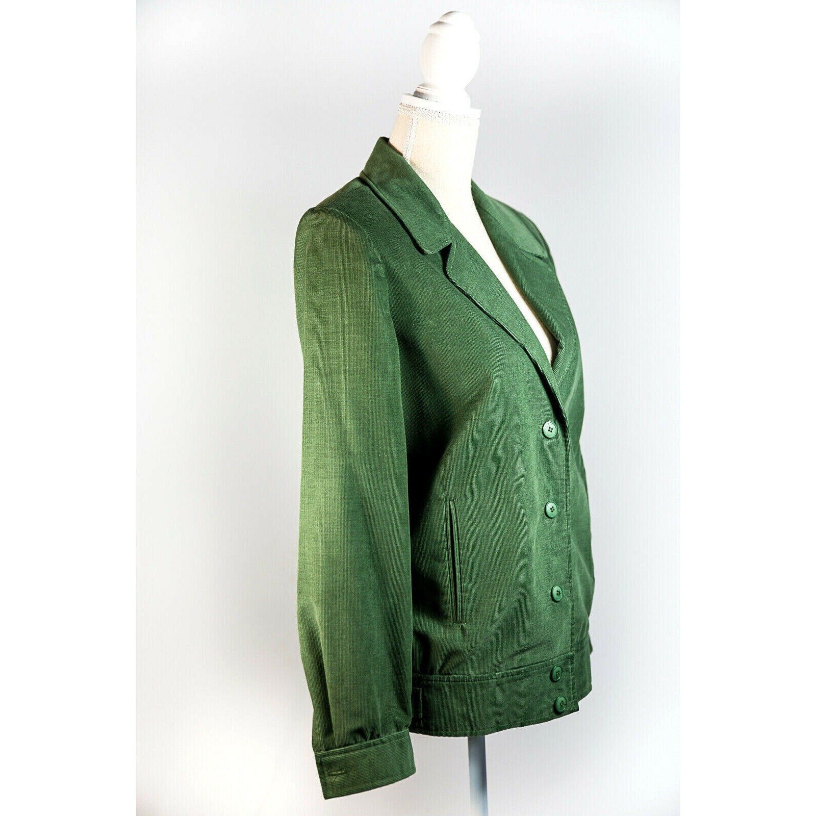 VTG 80s Suburbans Corduroy Midi Skirt Sz 6 Green Cottage Academia Preppy Granny