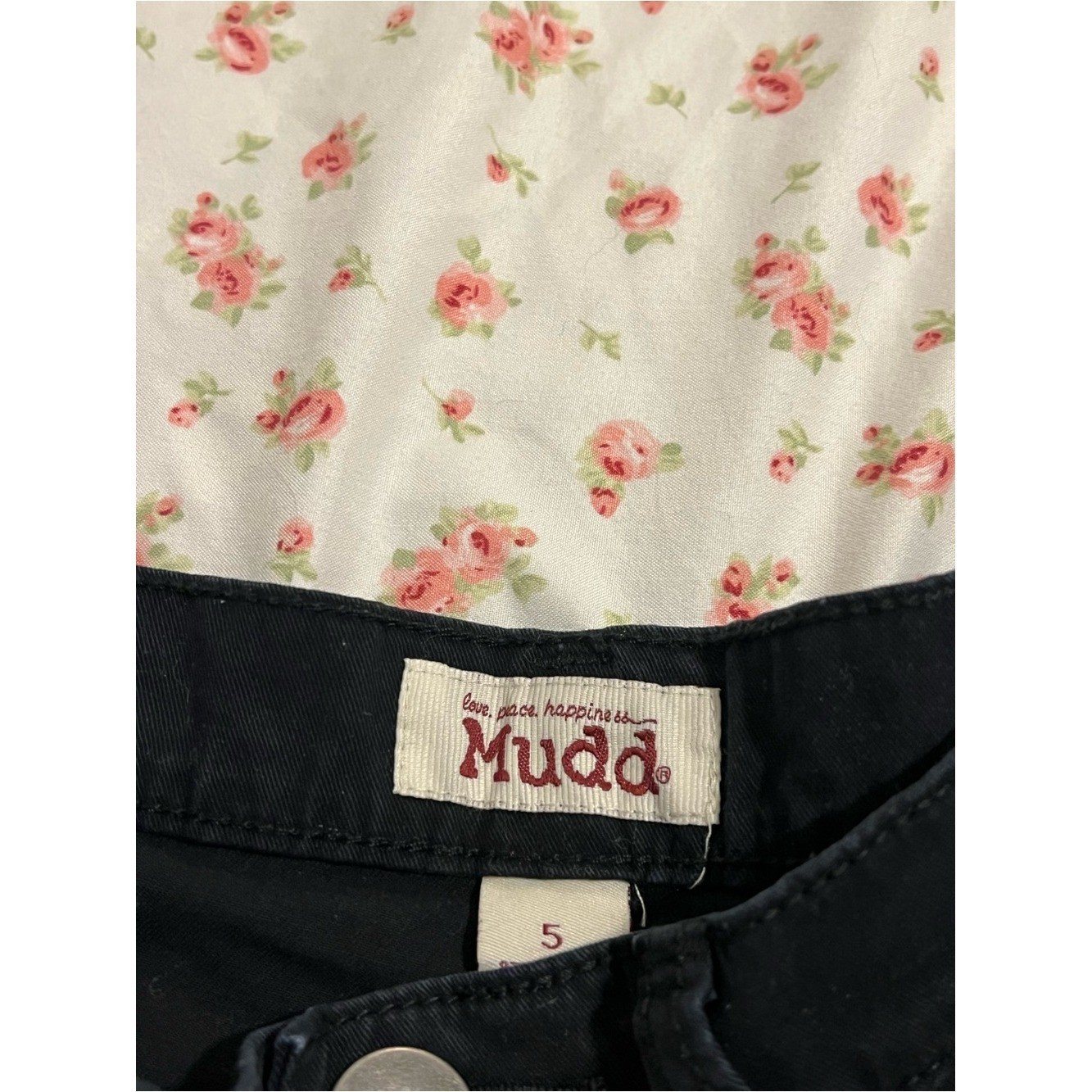 vintage black mudd low rise cargo mini shorts