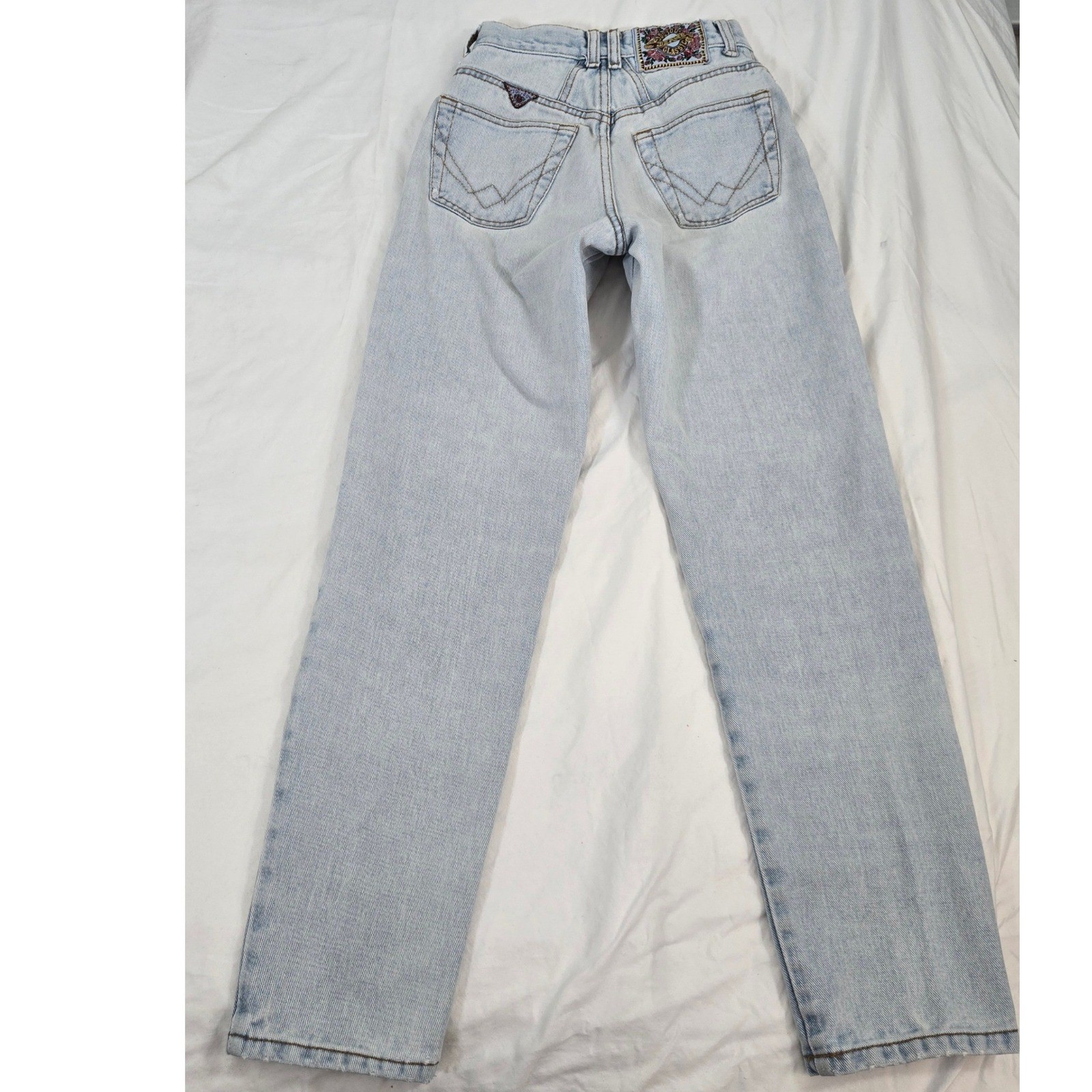 Vintage 80s Joujou Classic Light Wash Jeans Womens High Rise Button Fly Denim